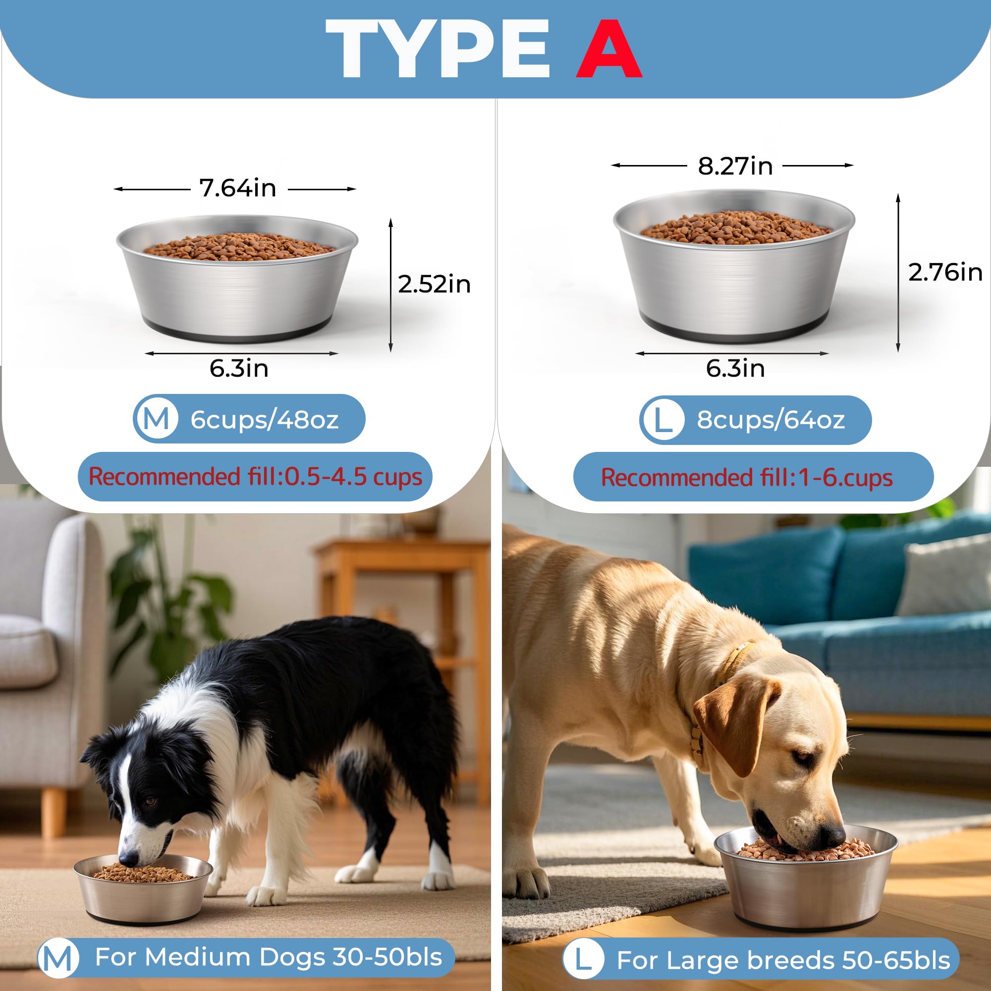 WROSWT gamelle utilisée par un grand chien réduisant les renversements