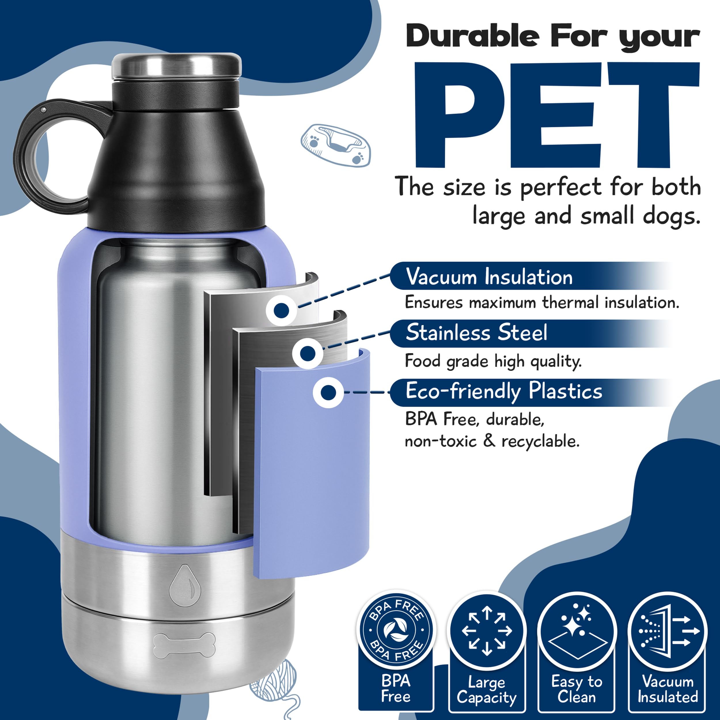WRTZ bouteille en usage pendant une promenade, hydratation immédiate pour chien