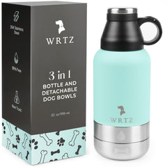 WRTZ bouteille face avant teal montrant design pratique et couleur visible
