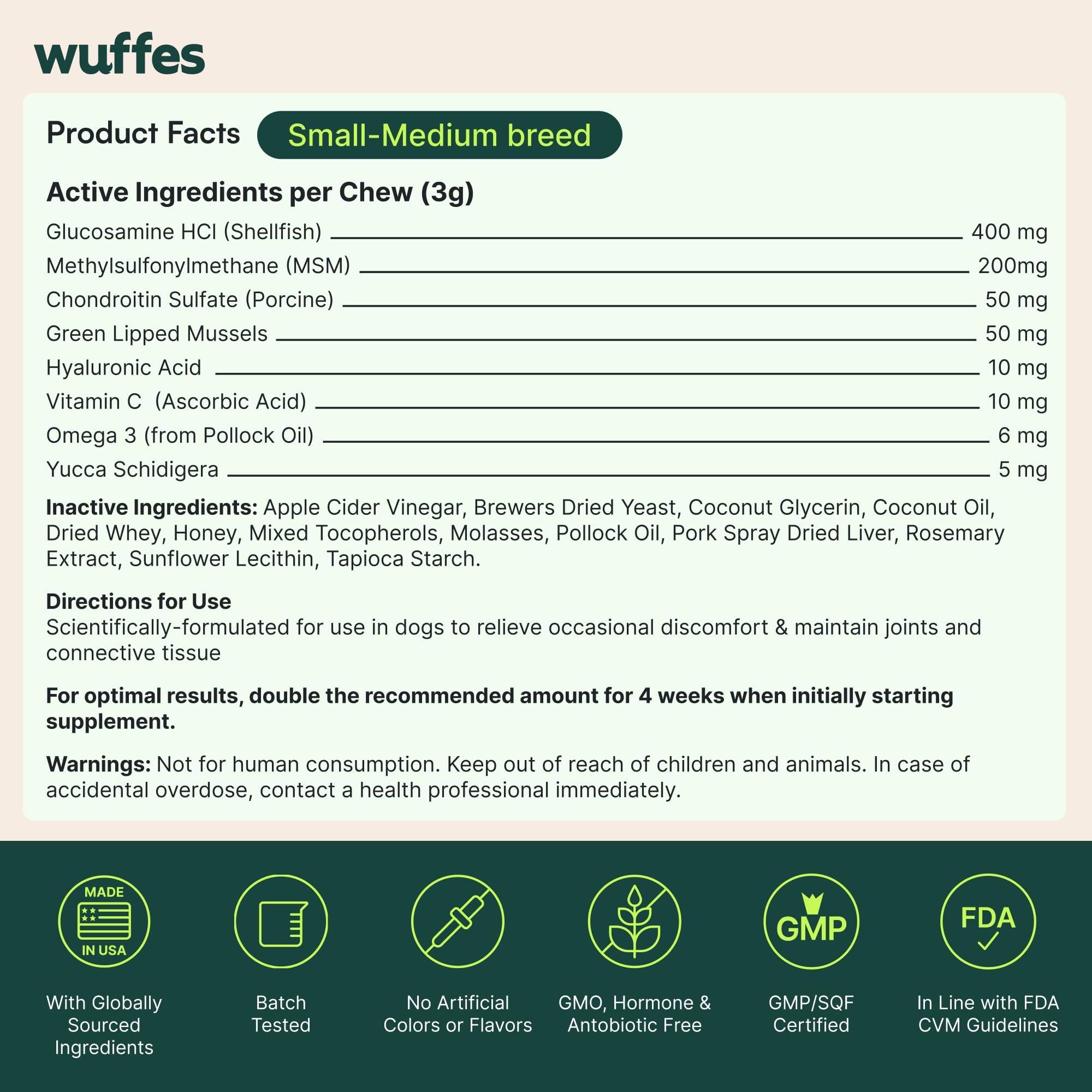 Comparaison taille montrant Wuffes adapté petits et grands chiens