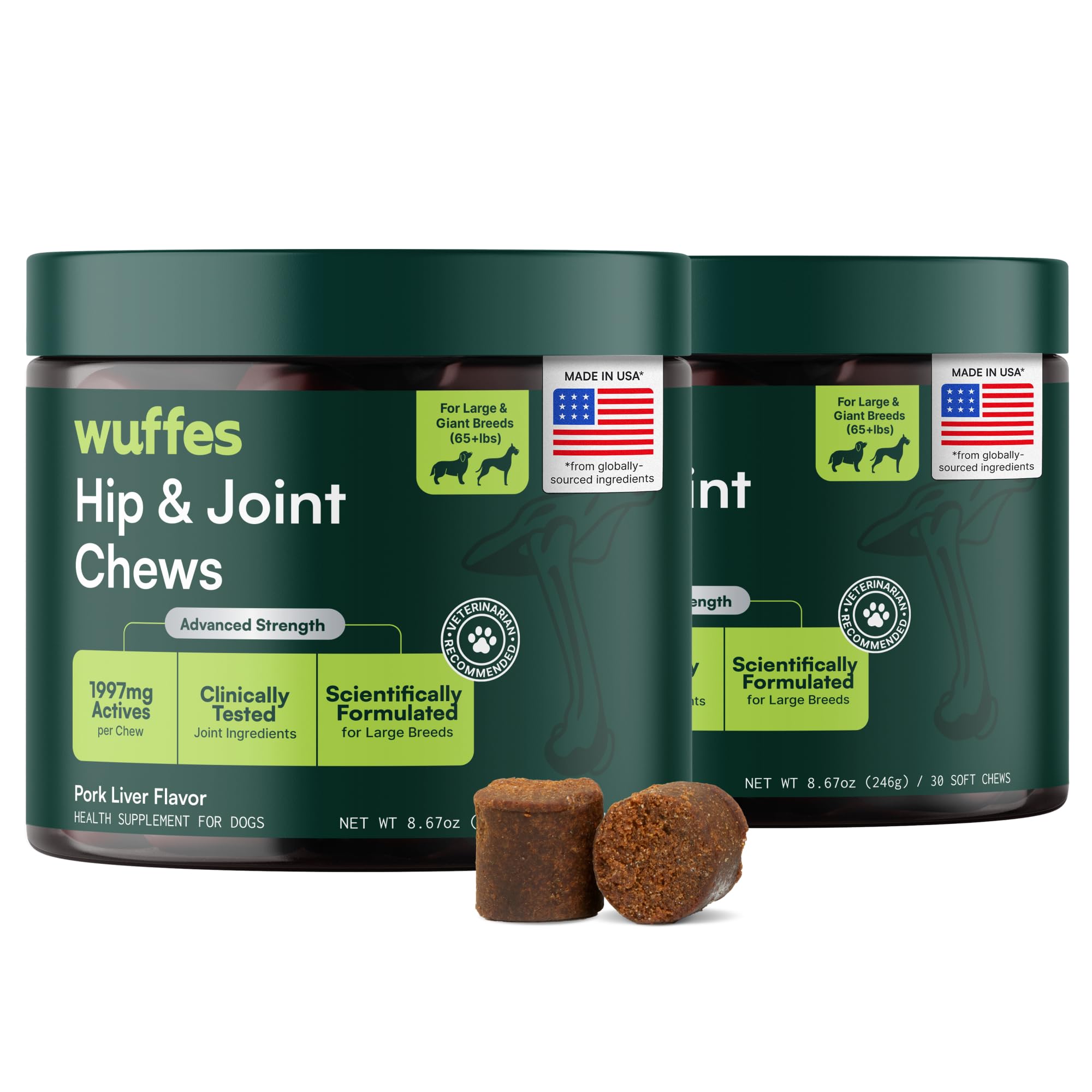 Wuffes emballage avant montrant le pot et bénéfice de praticité