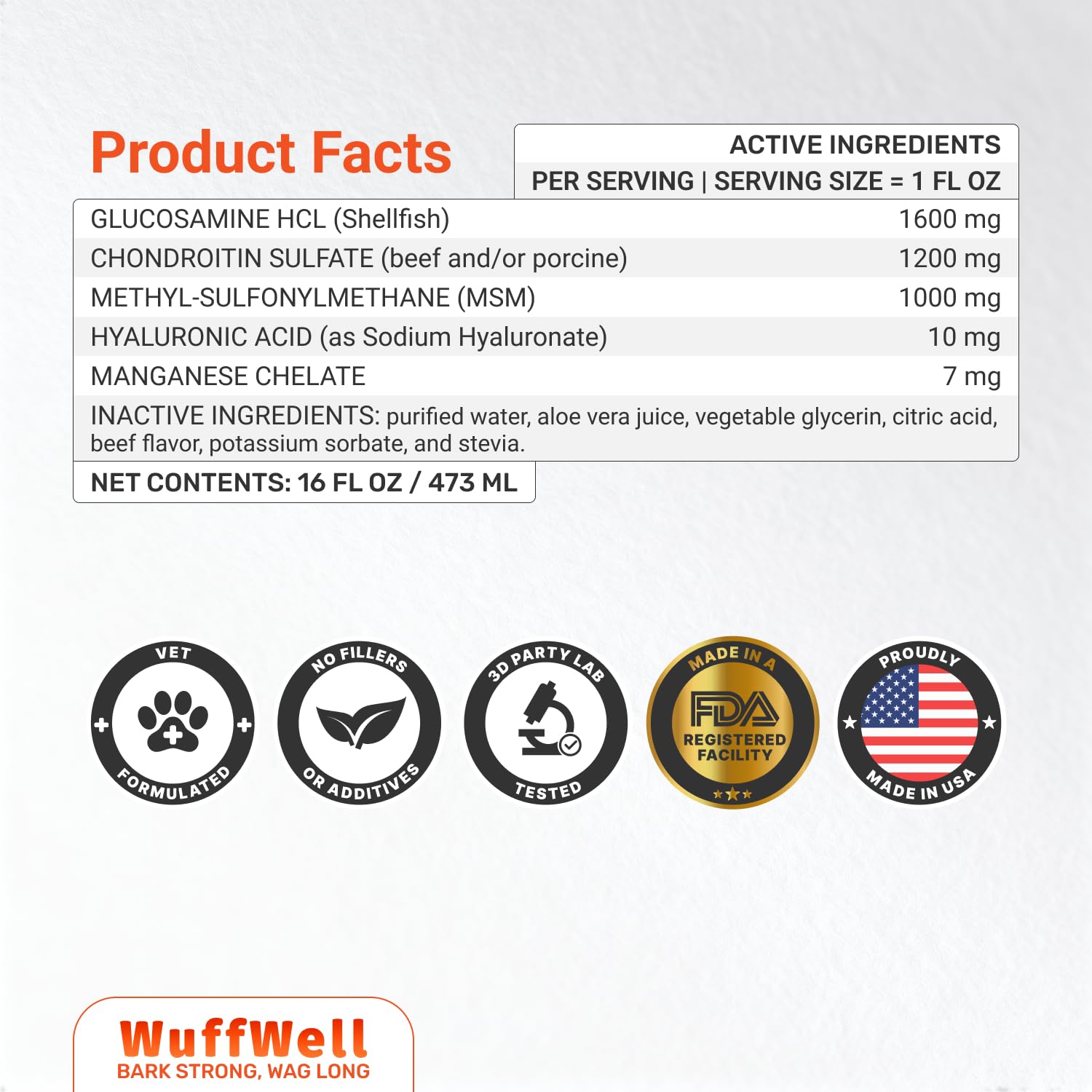 WuffWell emballage sur fond blanc montrant l’aspect commercial soigné