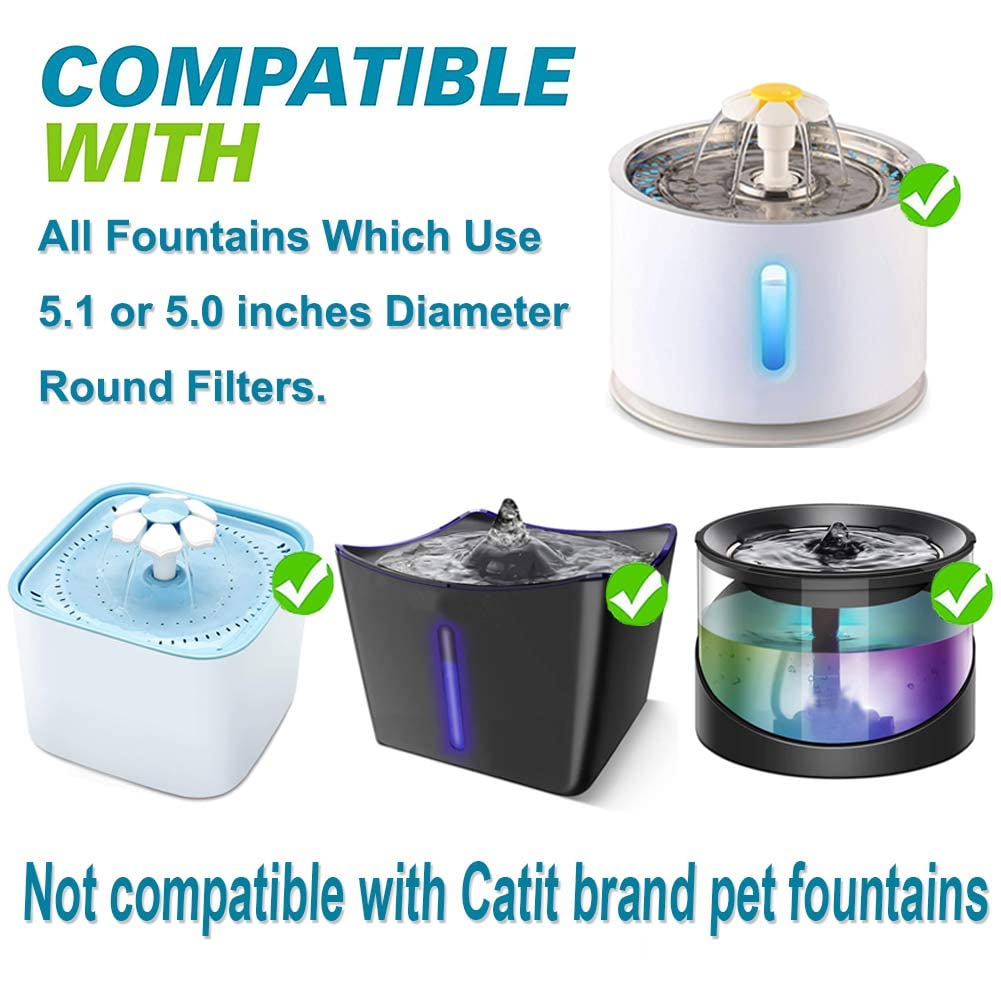WWVVPET filtre près d'une règle montrant dimensions et compatibilité