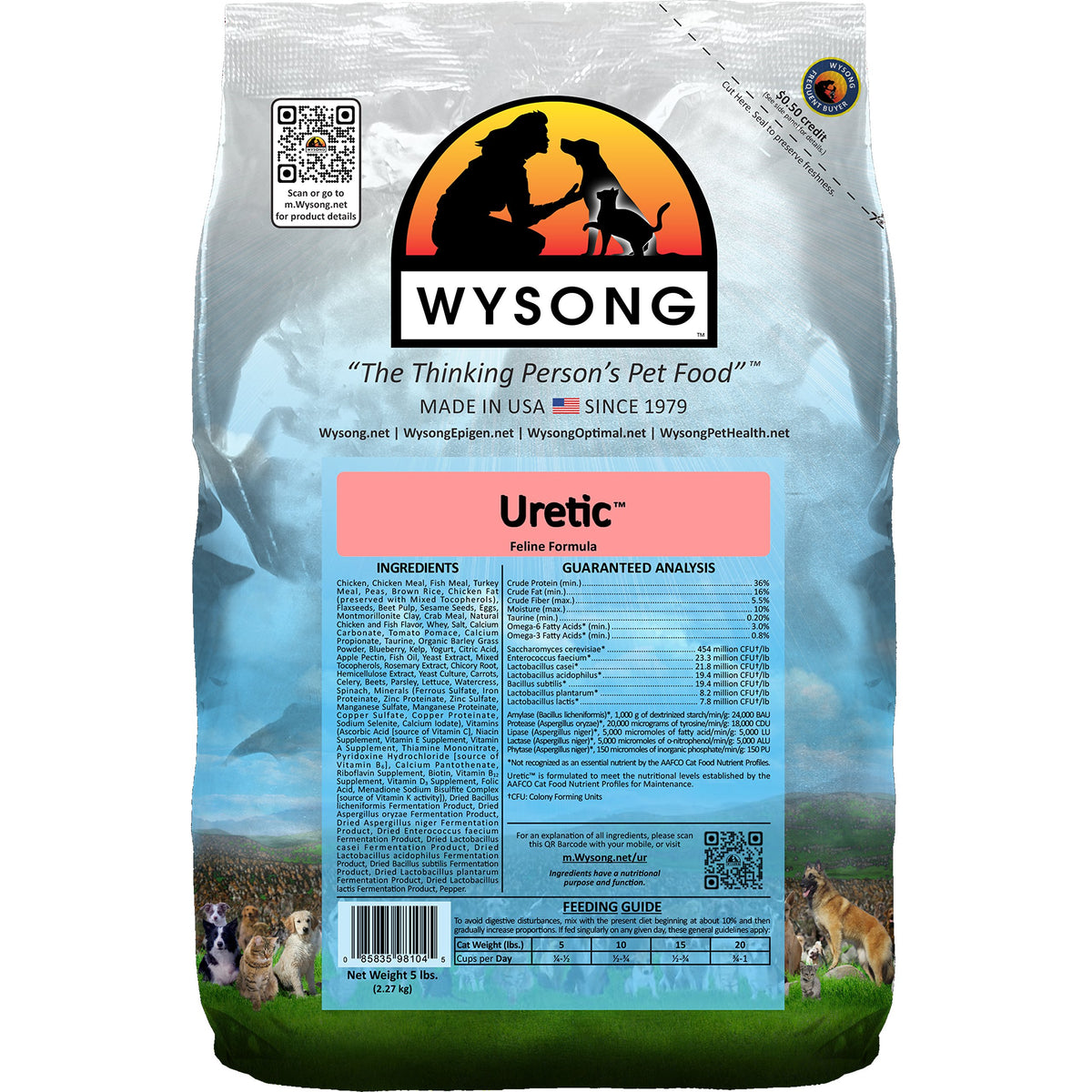 Wysong Uretic emballage avant montrant la formulation naturelle pour vitalité