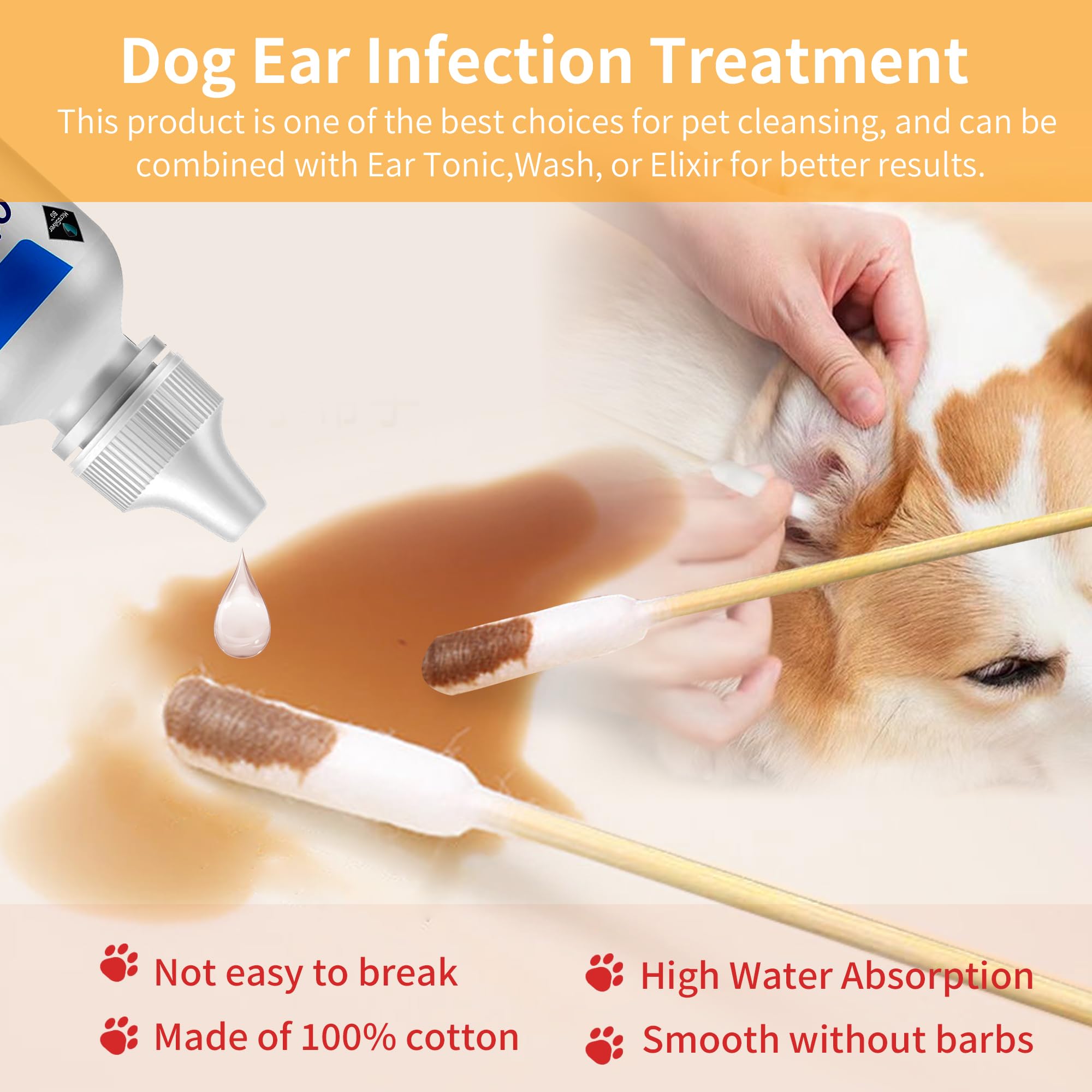 XIAOXINGYUN coton-tige en usage oreille chien, nettoyage précis