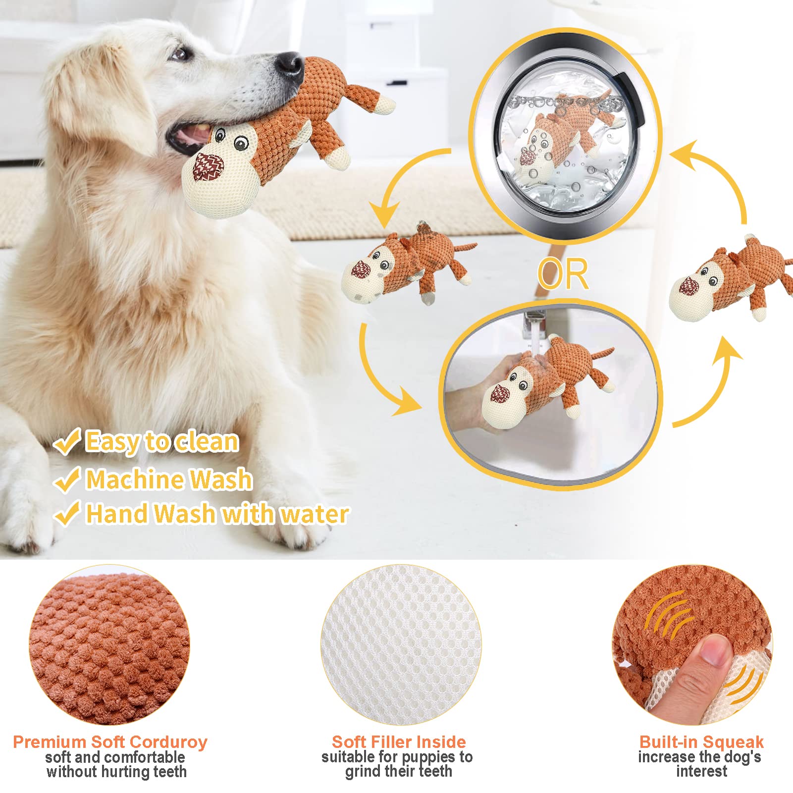 XLMYS peluche en velours côtelé gros plan confort et texture attrayante pour chien
