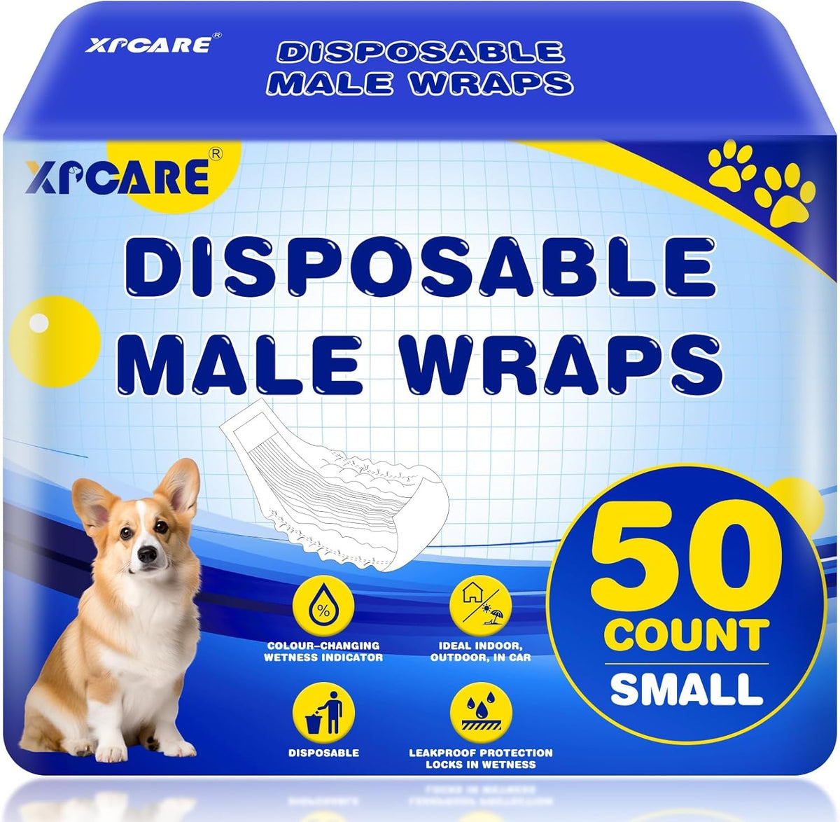 XPCARE emballage avant montrant lot de 50 et informations produit, protection pratique