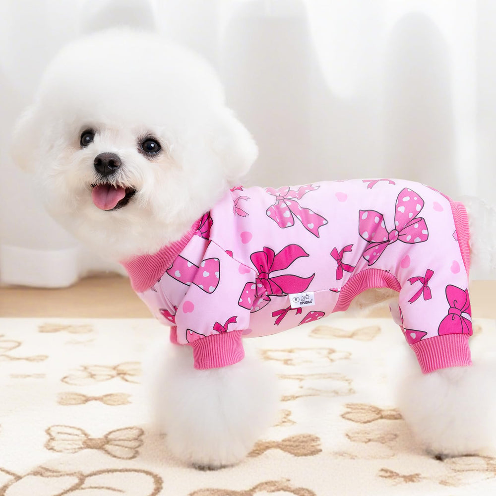 XPUDAC chien portant la combinaison en chambre, repos confortable garanti