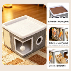 XSAMIN intérieur avec coussin moelleux, confort intime pour chat