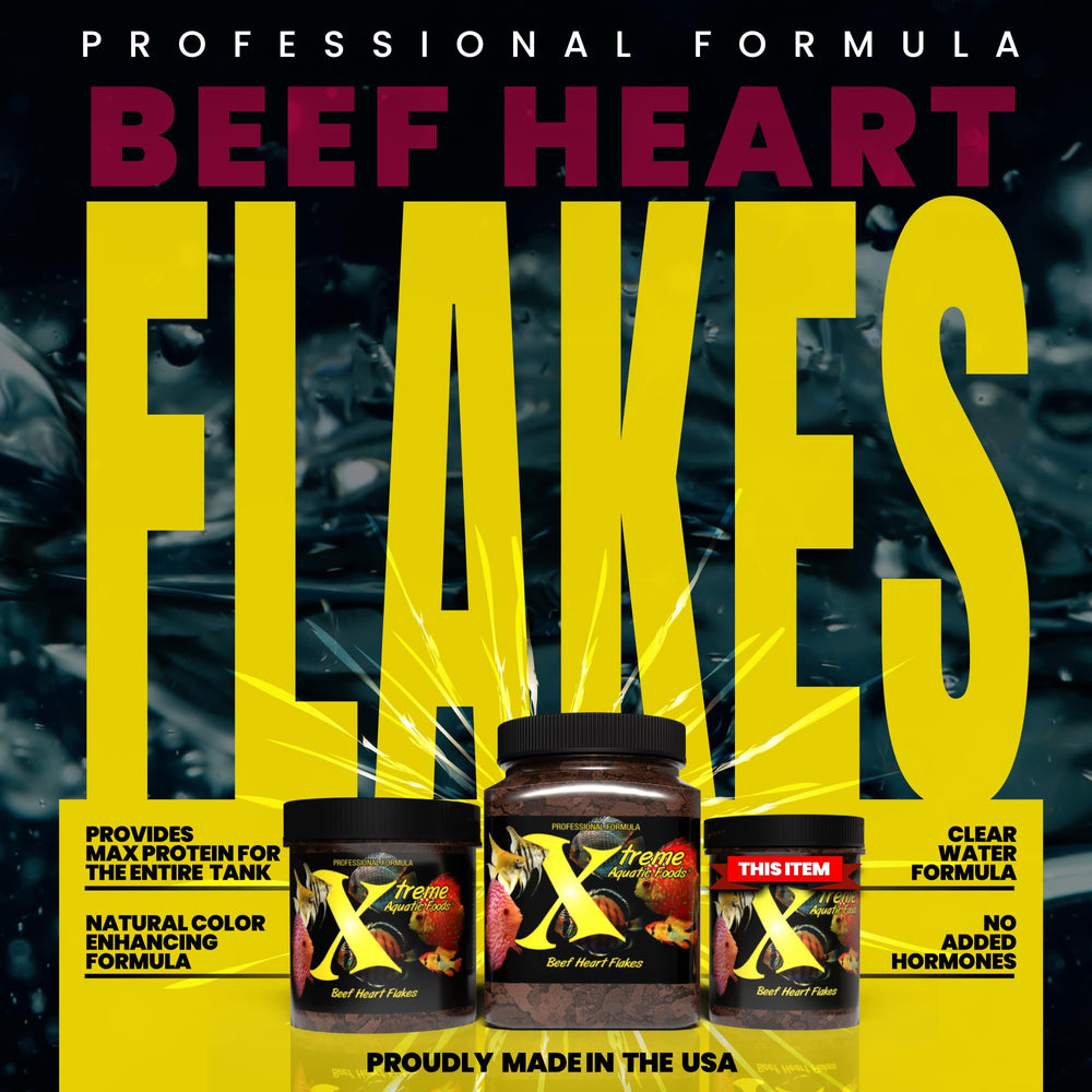 Xtreme Aquatic Foods gros plan des flocons montrant texture digestible