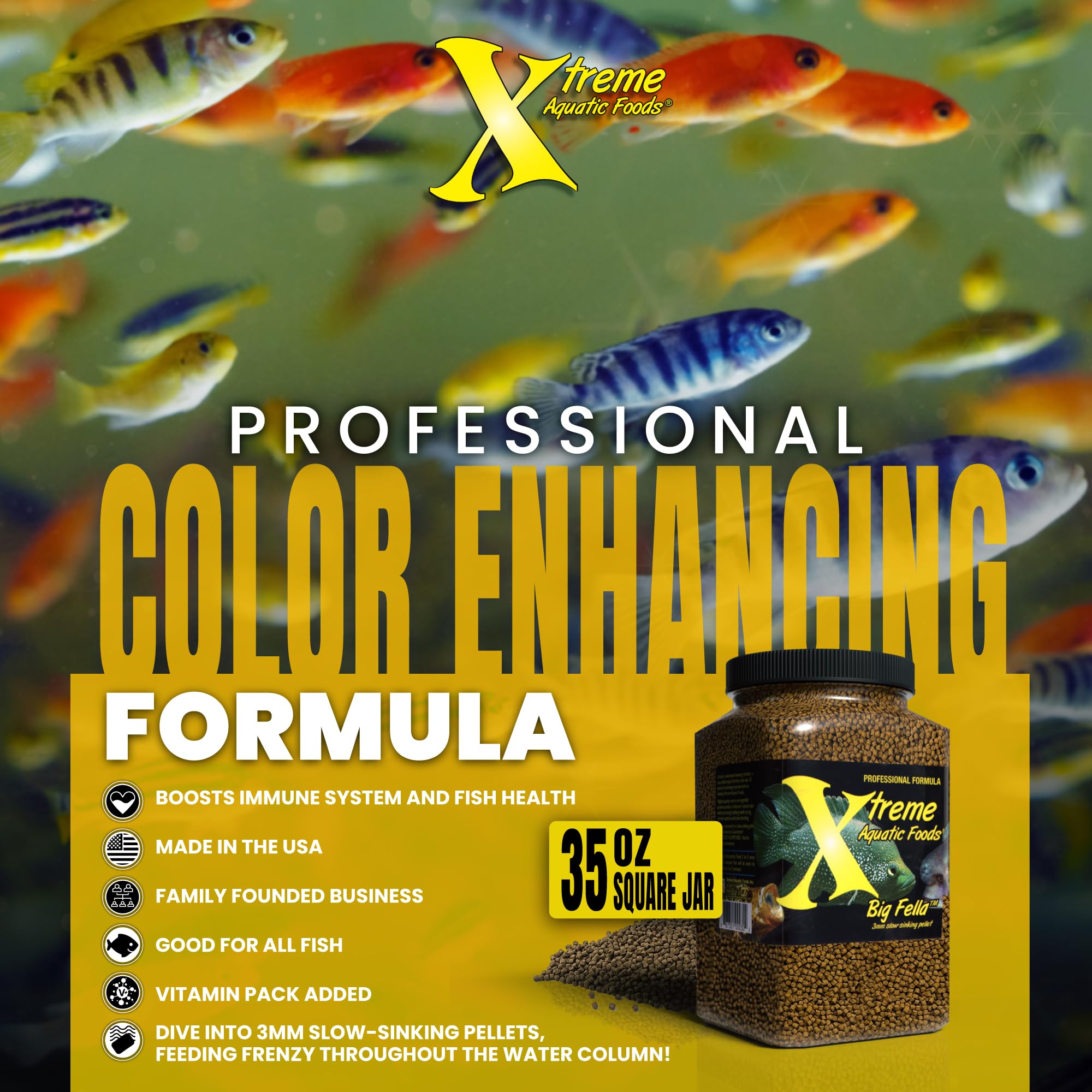 Xtreme Aquatic Foods étiquette nutritionnelle mettant en avant protéines marines