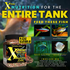 Xtreme Aquatic Foods texture montrant spiruline et krill pour couleurs vives