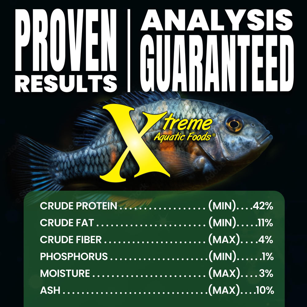 Xtreme Aquatic Foods étiquette ingrédients soulignant spiruline américaine de qualité