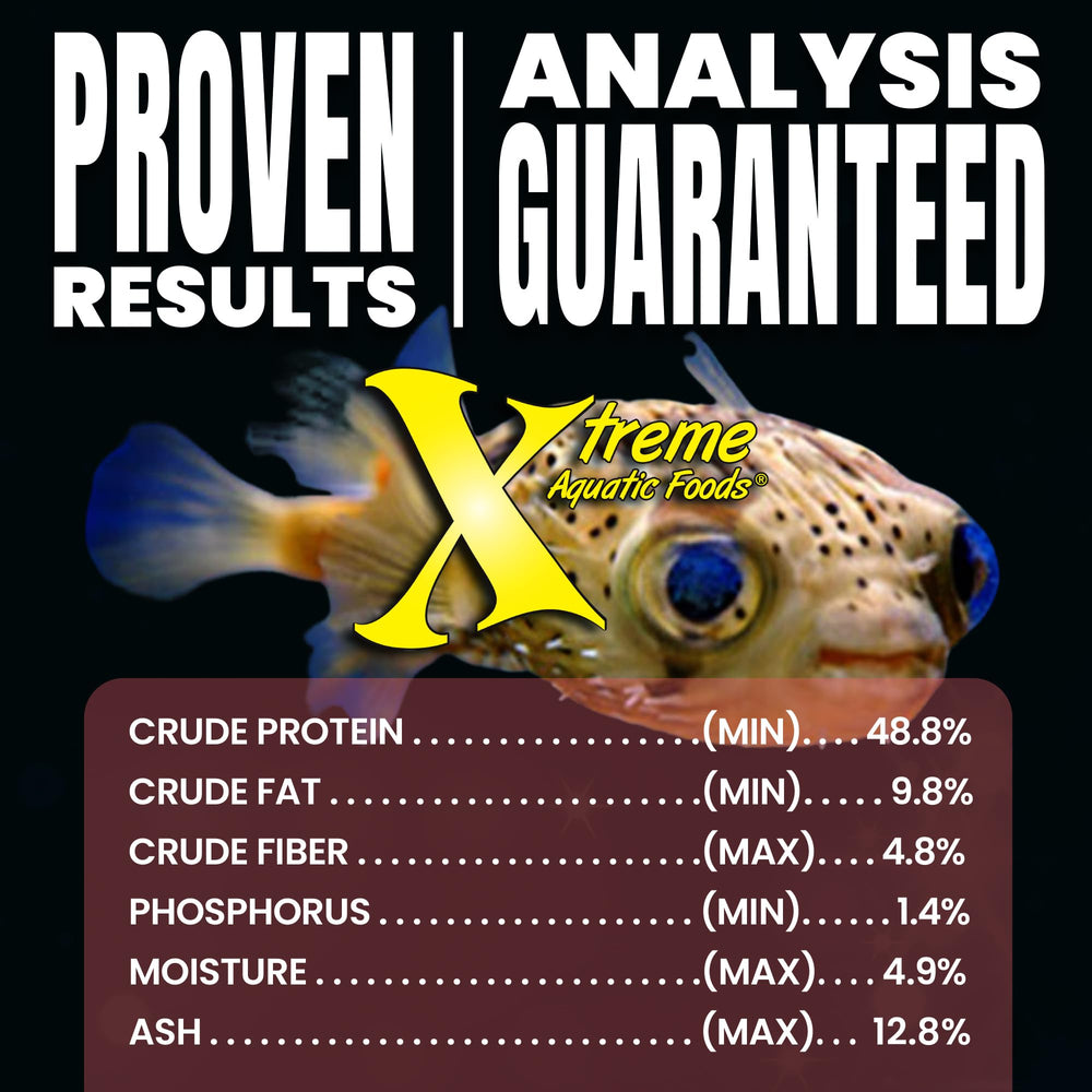 Xtreme Aquatic Foods produit dans un aquarium montrant stimulation d'appétit