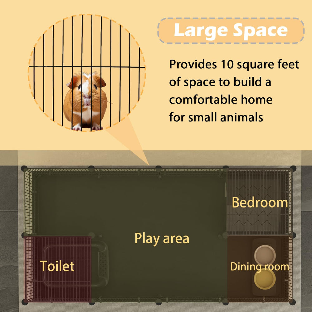 Xymoso parc en usage avec cochon d'Inde et lapin, espace de jeu sûr et confortable