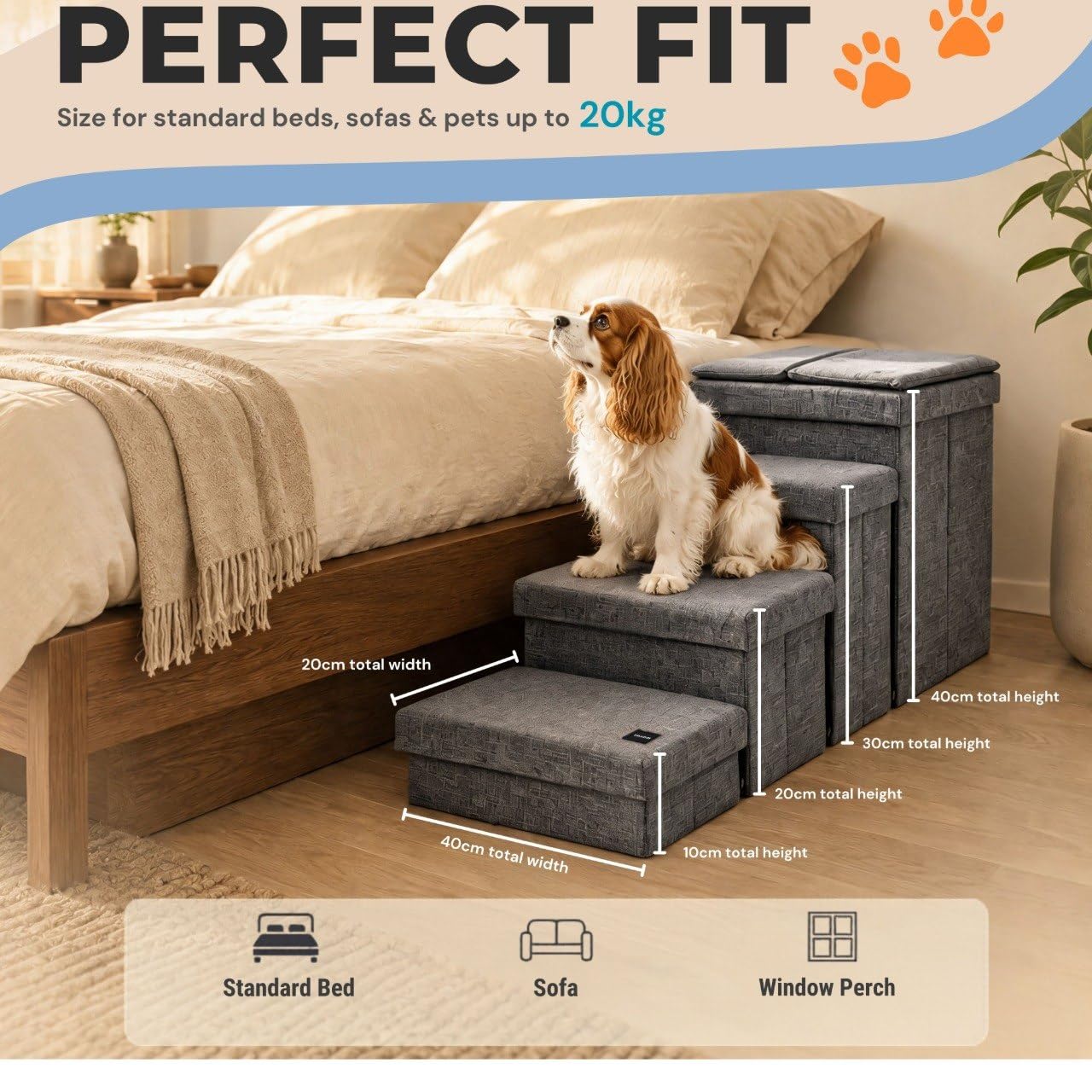 YANOM comparaison taille d'un chien montrant capacité 90kg