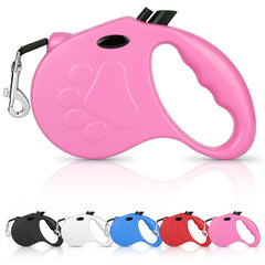 Yanwela laisse rétractable face avant rose montrant design ergonomique et contrôle
