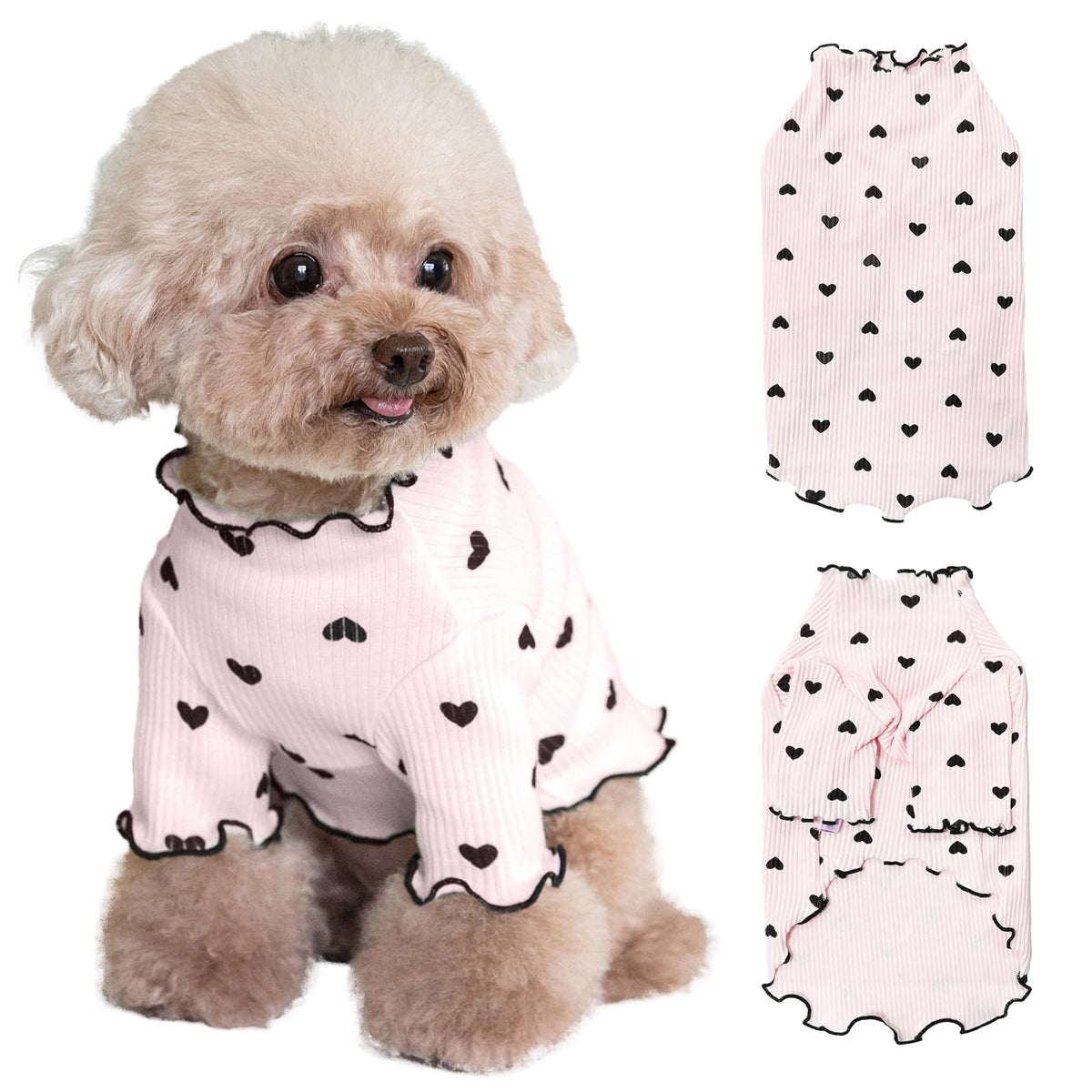 Yaopelky t-shirt face rose montrant coupe et motif cœur pour look mignon