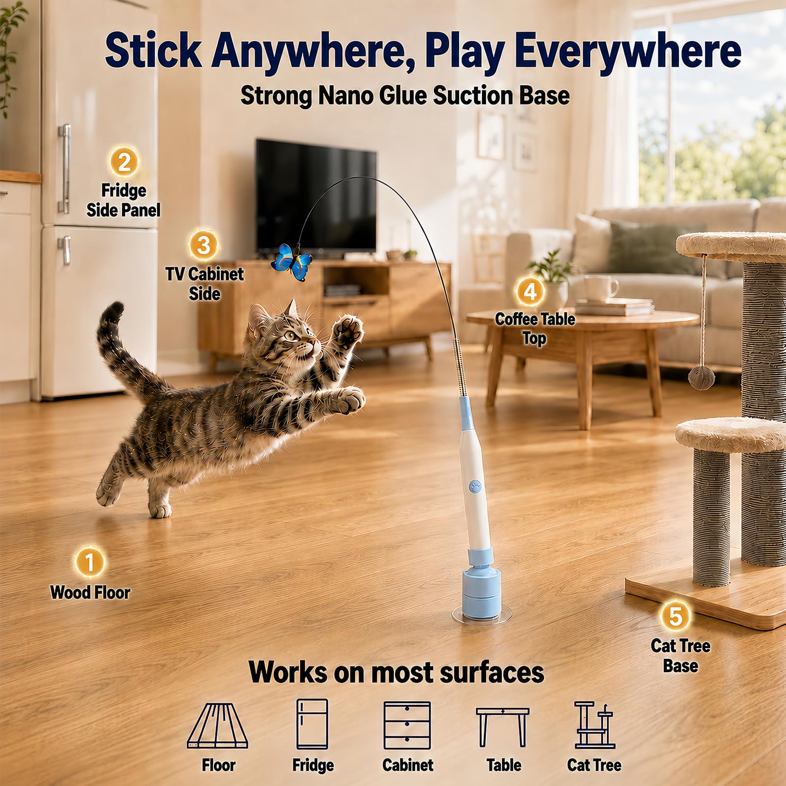 Yaruiguang chat en train de poursuivre papillon pour exercice
