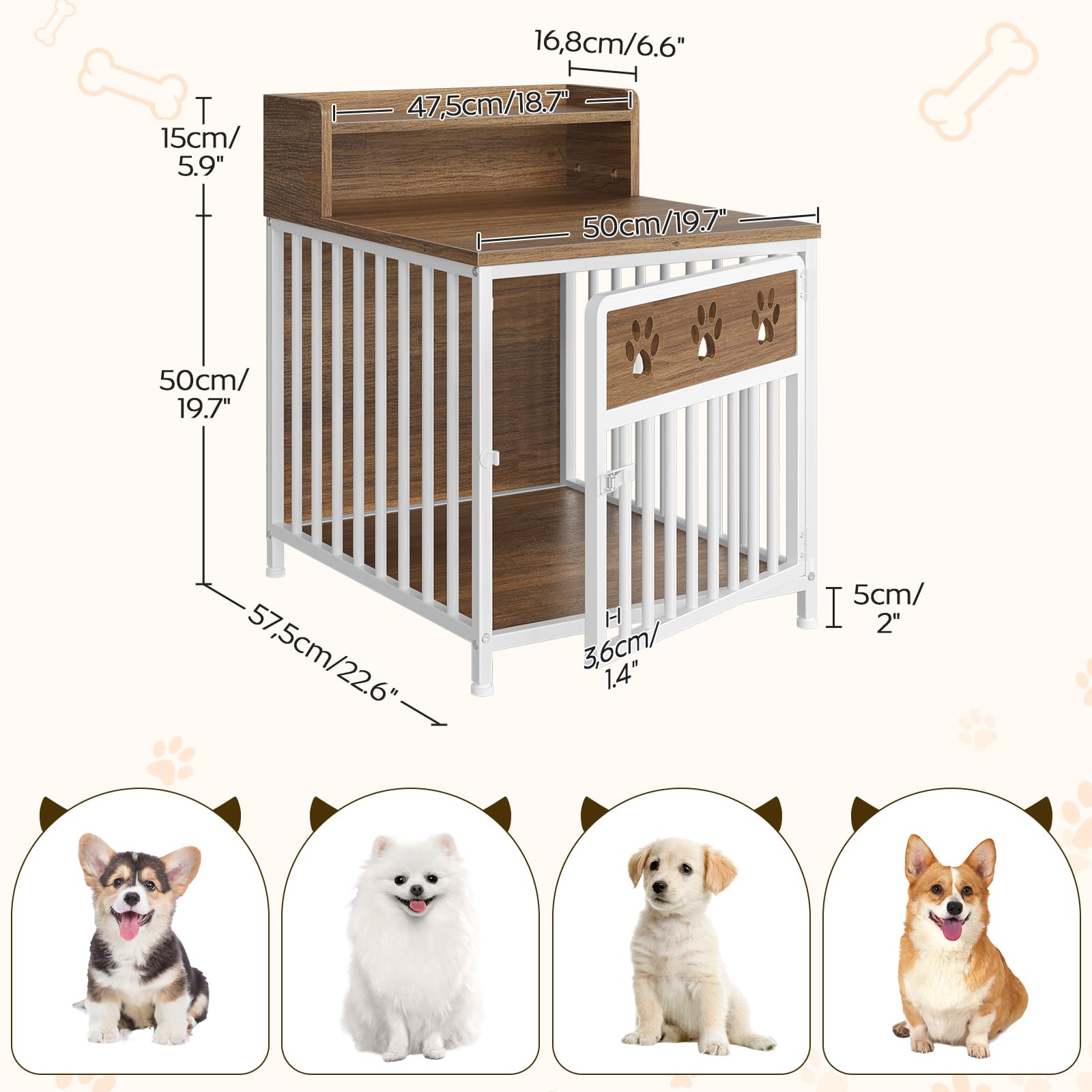 YATINEY comparaison d'échelle avec un coussin montrant adaptation pour petits chiens