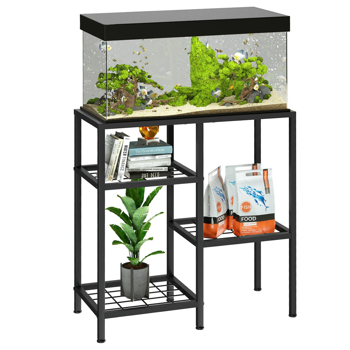 YBING support aquarium face avant montrant stabilité et design élégant