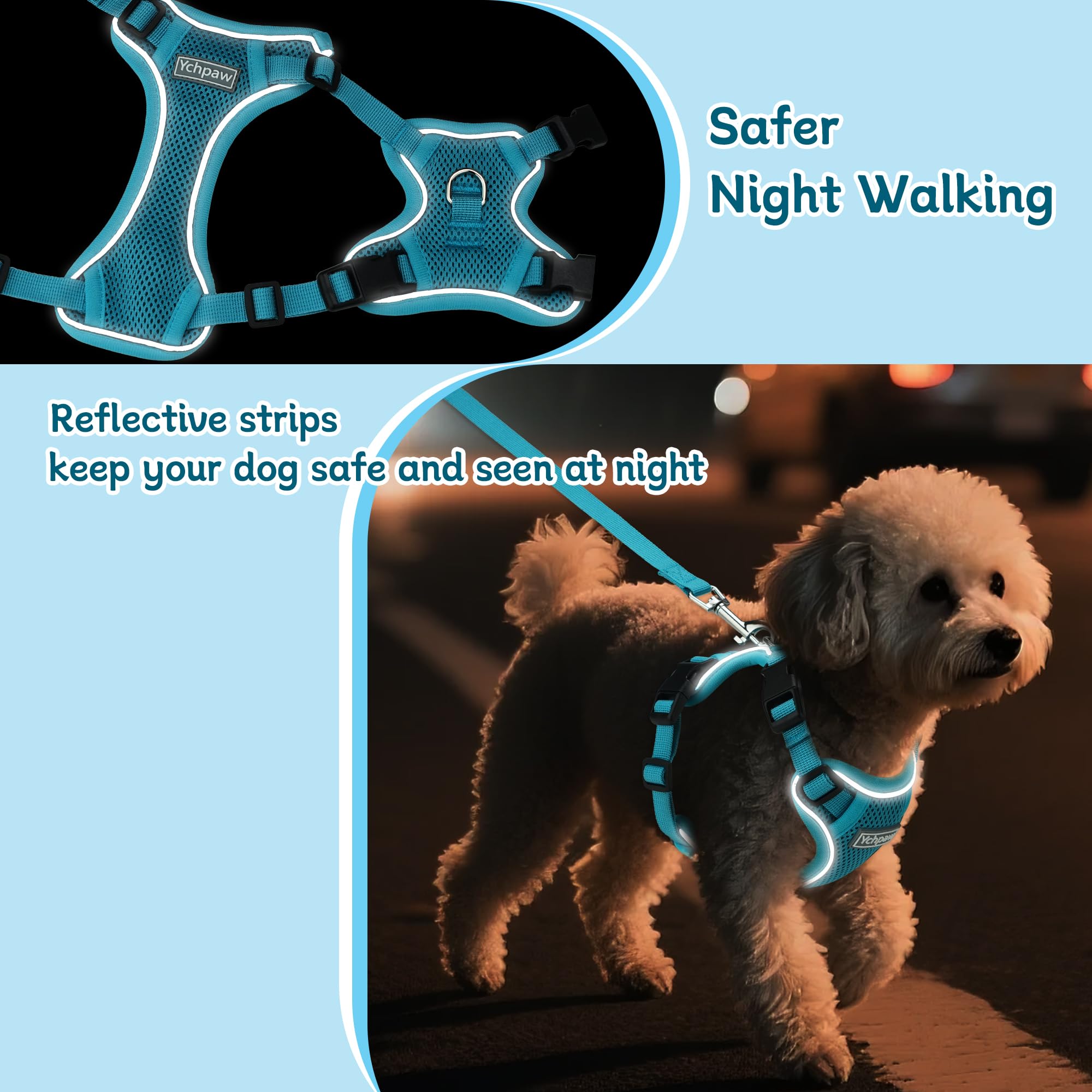 Ychpaw laisse avec clip anti-emmêlement pour promenades sûres