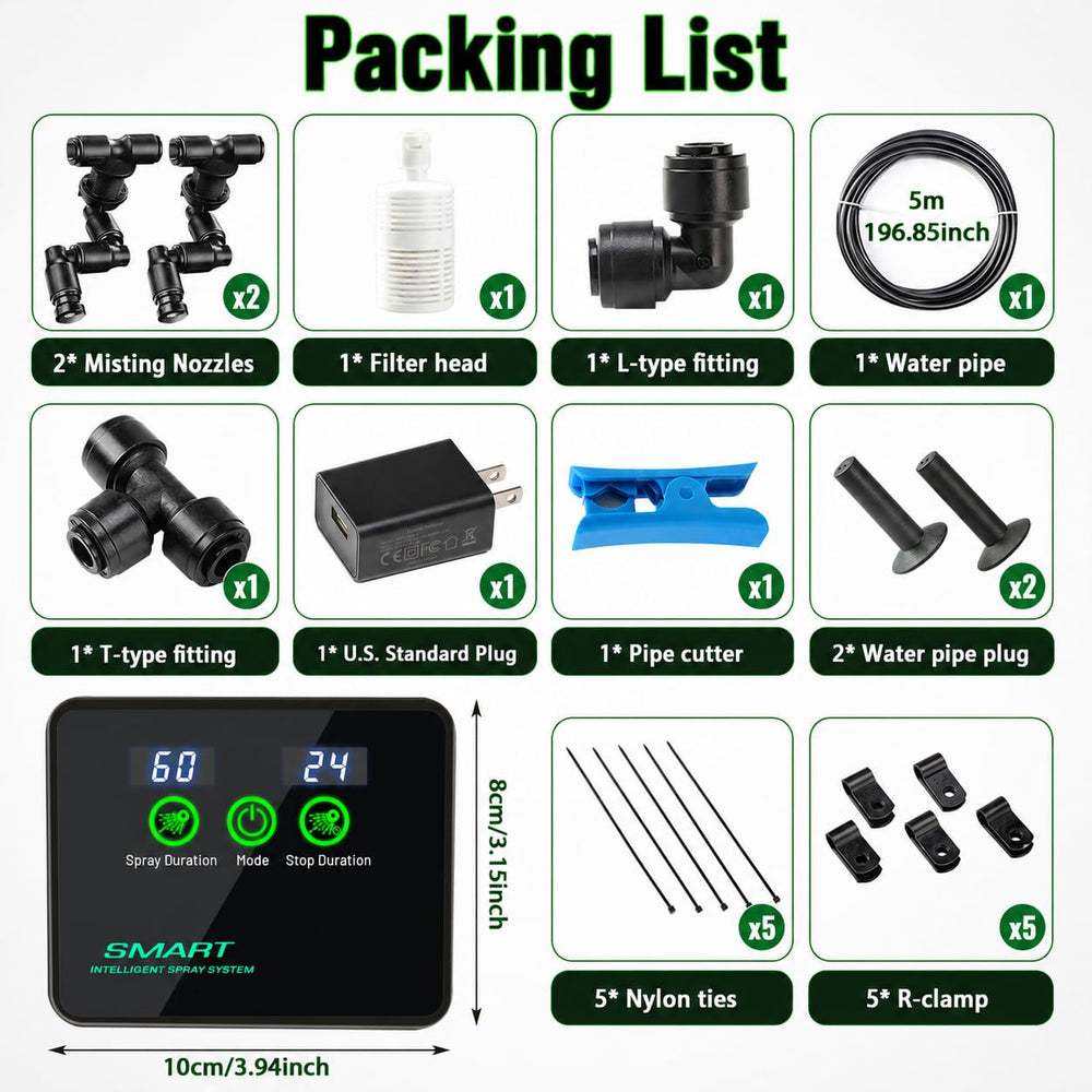 Ycxydr pièces et tuyau inclus montrant kit complet pour montage rapide