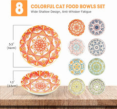 YEAHGO bol chat gros plan motif bohème, surface lisse facile à nettoyer