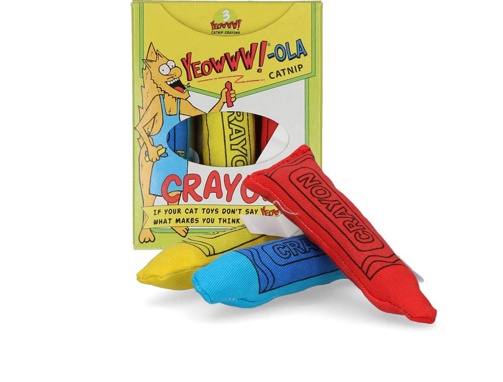 Yeowww! crayon pack face avant montrant trio coloré stimulant le jeu