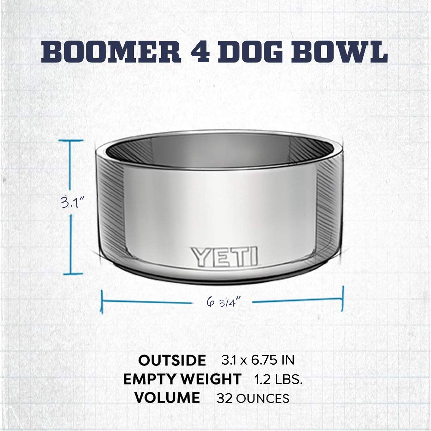 YETI Boomer 4 comparatif taille 32 oz, capacité claire et portable