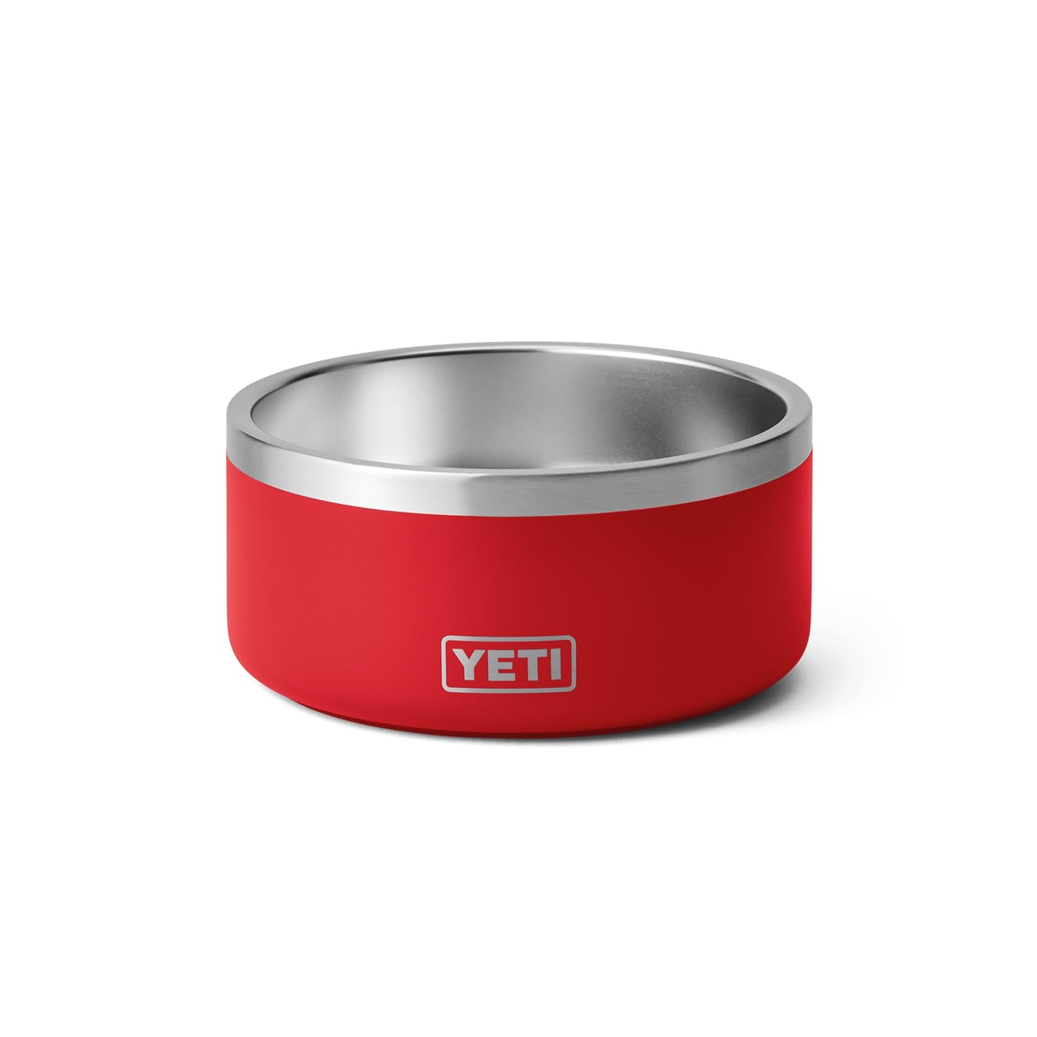 YETI Boomer 4 vue face jaune Rescue Red, durable et visible