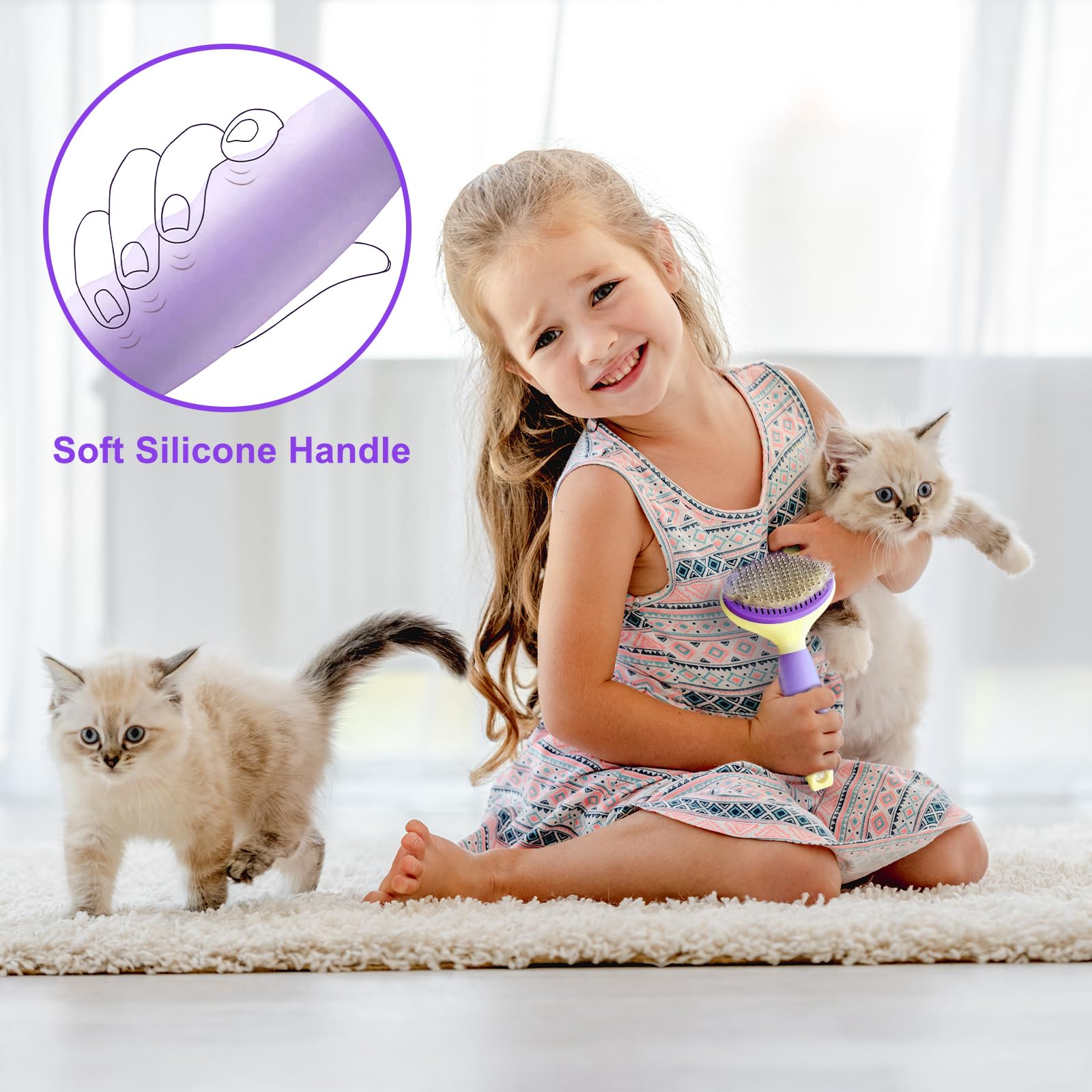 YiEFUR brosse utilisée sur chat poils longs réduit perte