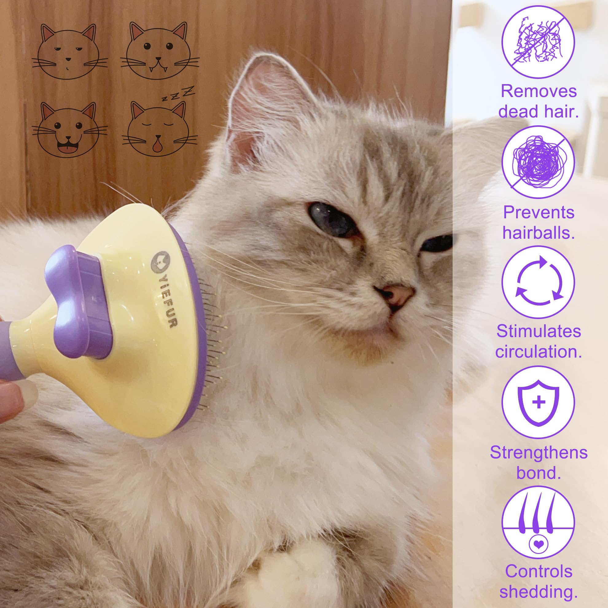 YiEFUR bouton auto-nettoyant évacue poils vite