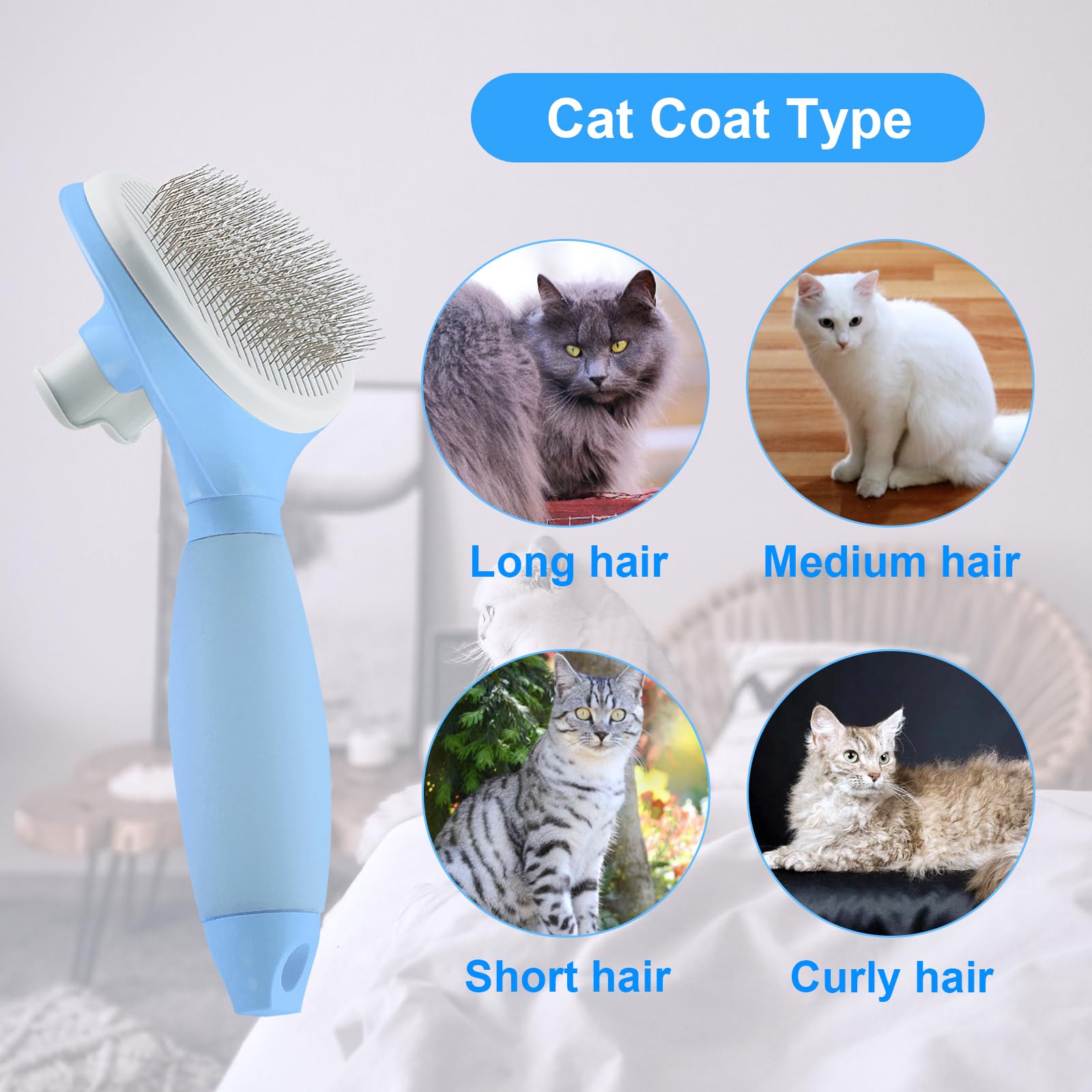 YiEFUR brosse utilisée sur chat à poils courts capture les poils morts