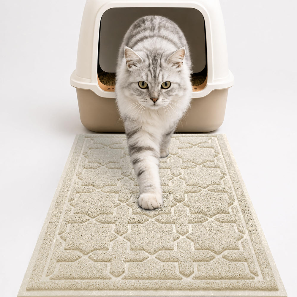 Yimobra tapis litière vue avant montrant design et forme, réduit les traces