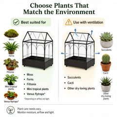 YIMORENCE V couvercle battant ouvert pour ventilation et accès aisé aux plantes