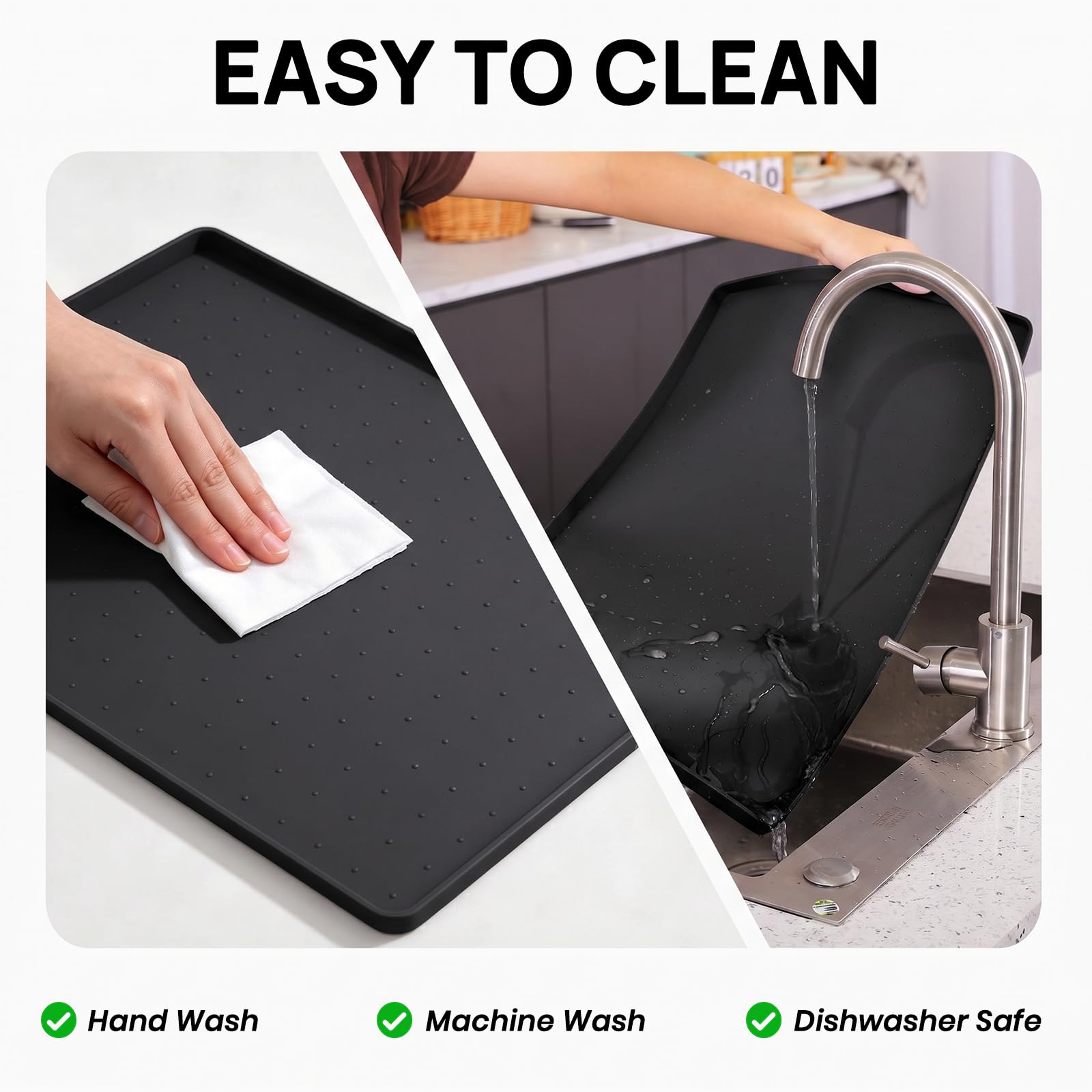 YINEYA tapis compatible lave-vaisselle pour un nettoyage rapide
