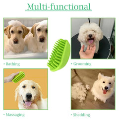 Yintoper brosse utilisée sur chien, massage apaisant et répartition du shampooing