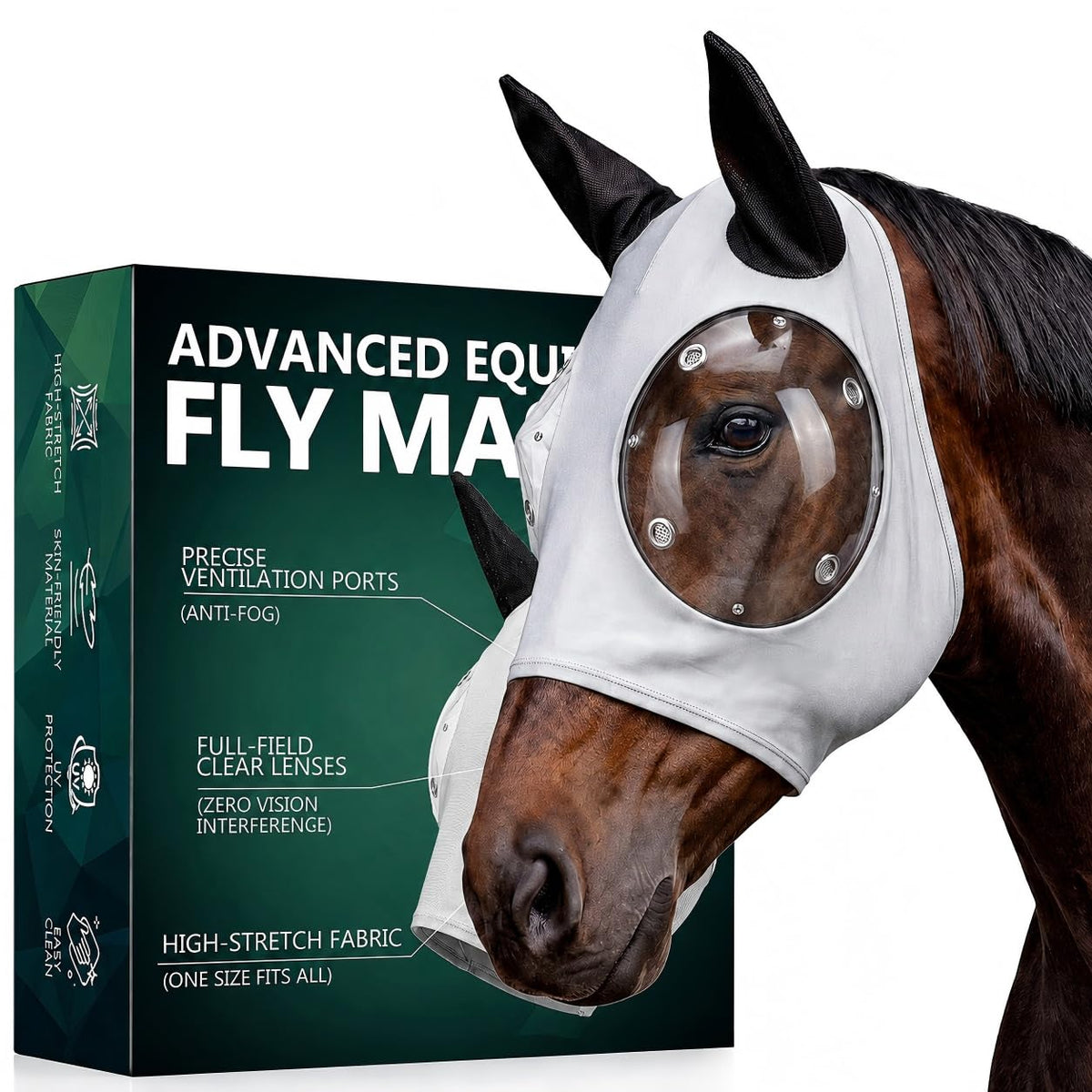 YIORTWO masque face avant montrant protection solaire et couverture complète