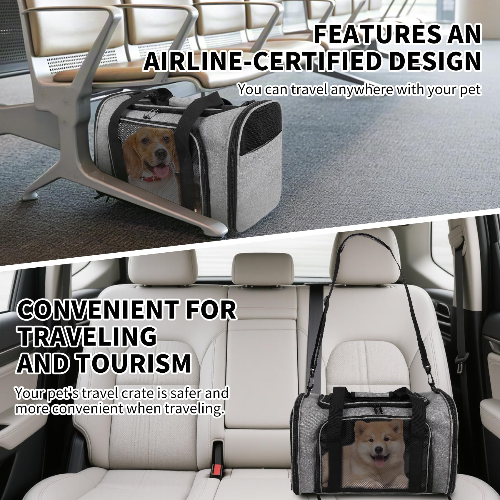 Yipincover fixé en voiture avec ceinture pour un transport sûr