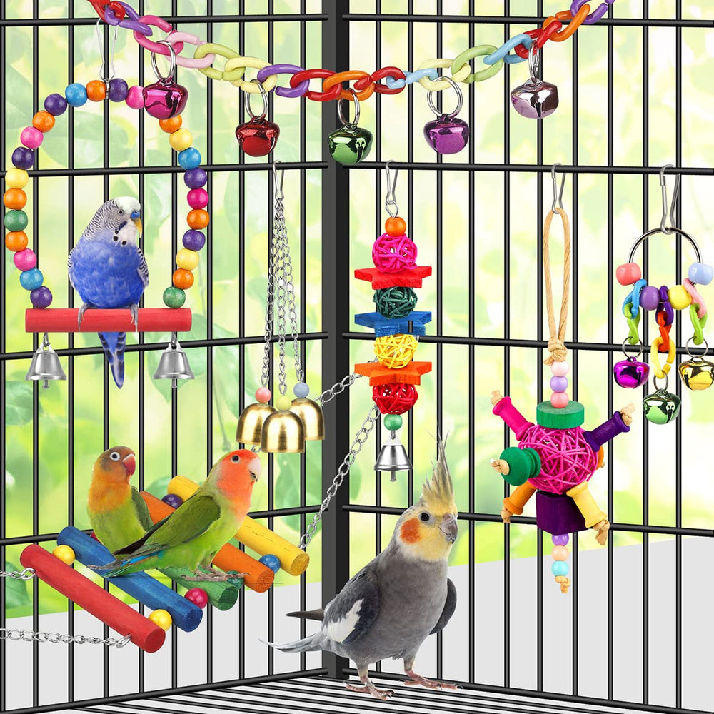 YIXUND installation en cage avec conure stimulant l’activité et le jeu