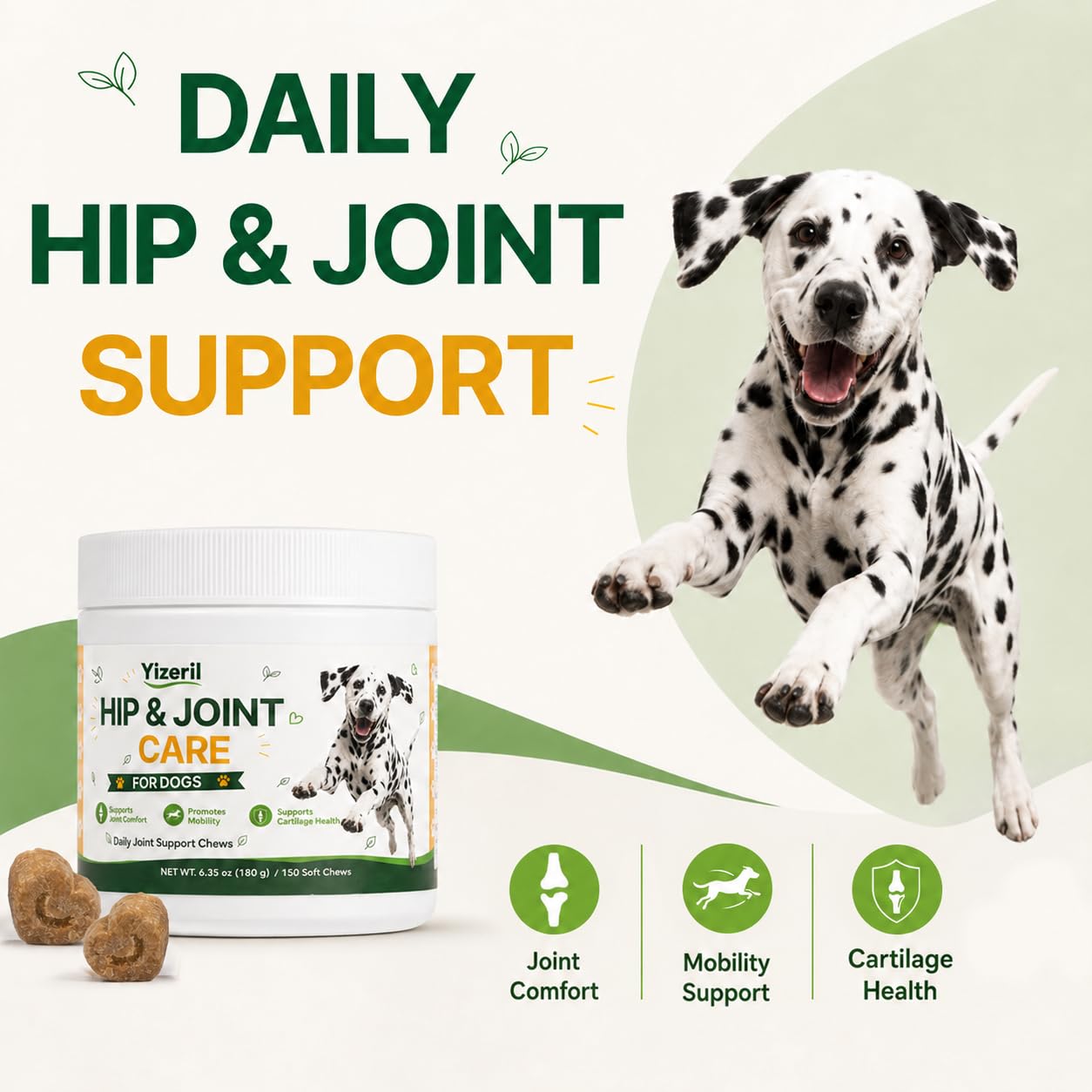 yizeril étiquette lisible indiquant glucosamine chondroïtine MSM