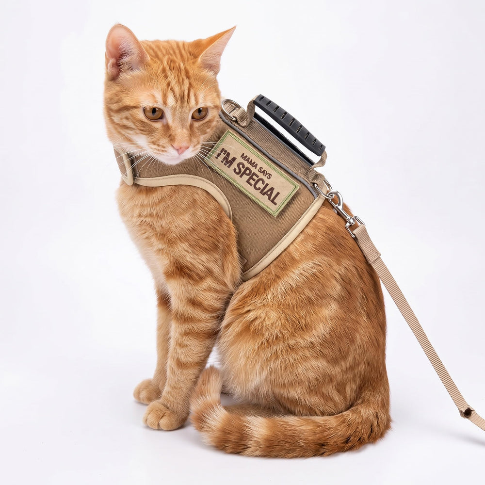 YIZHI MIAOW harnais taille M posé pour comparaison d'échelle