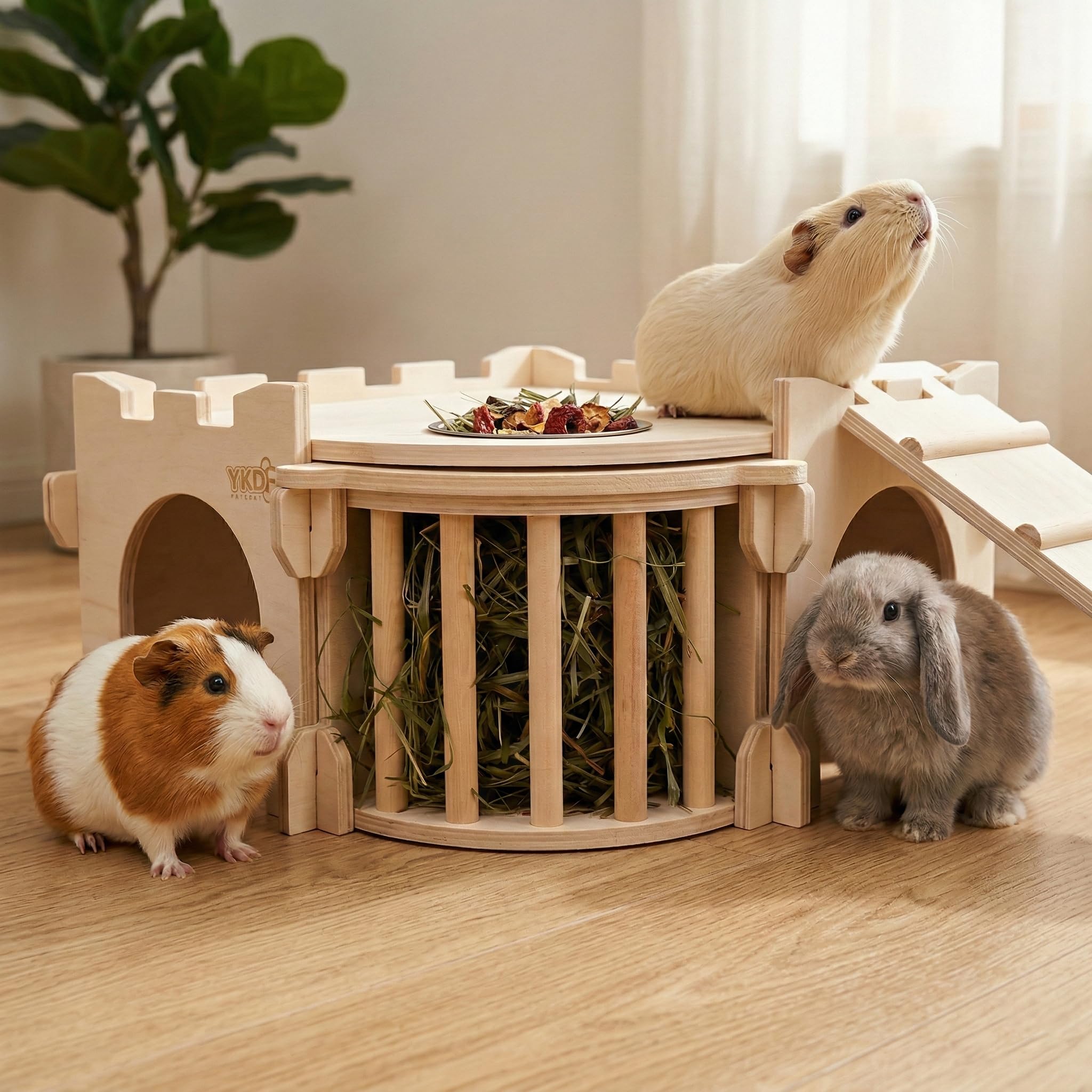 YKD maison installée dans une cage, habitat naturel et pratique