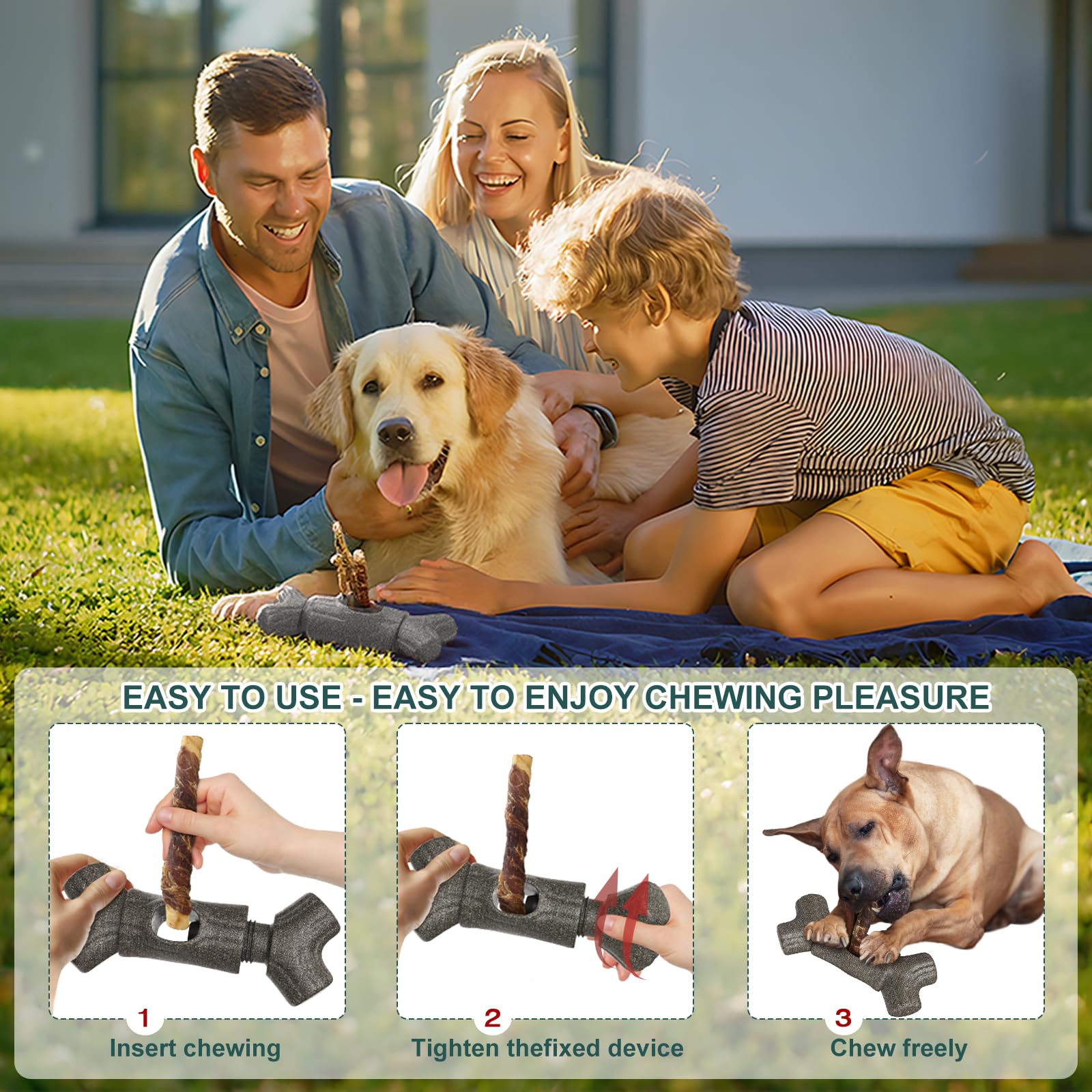Yobbai en contexte lifestyle avec chien de grande taille montrant confort et durabilité