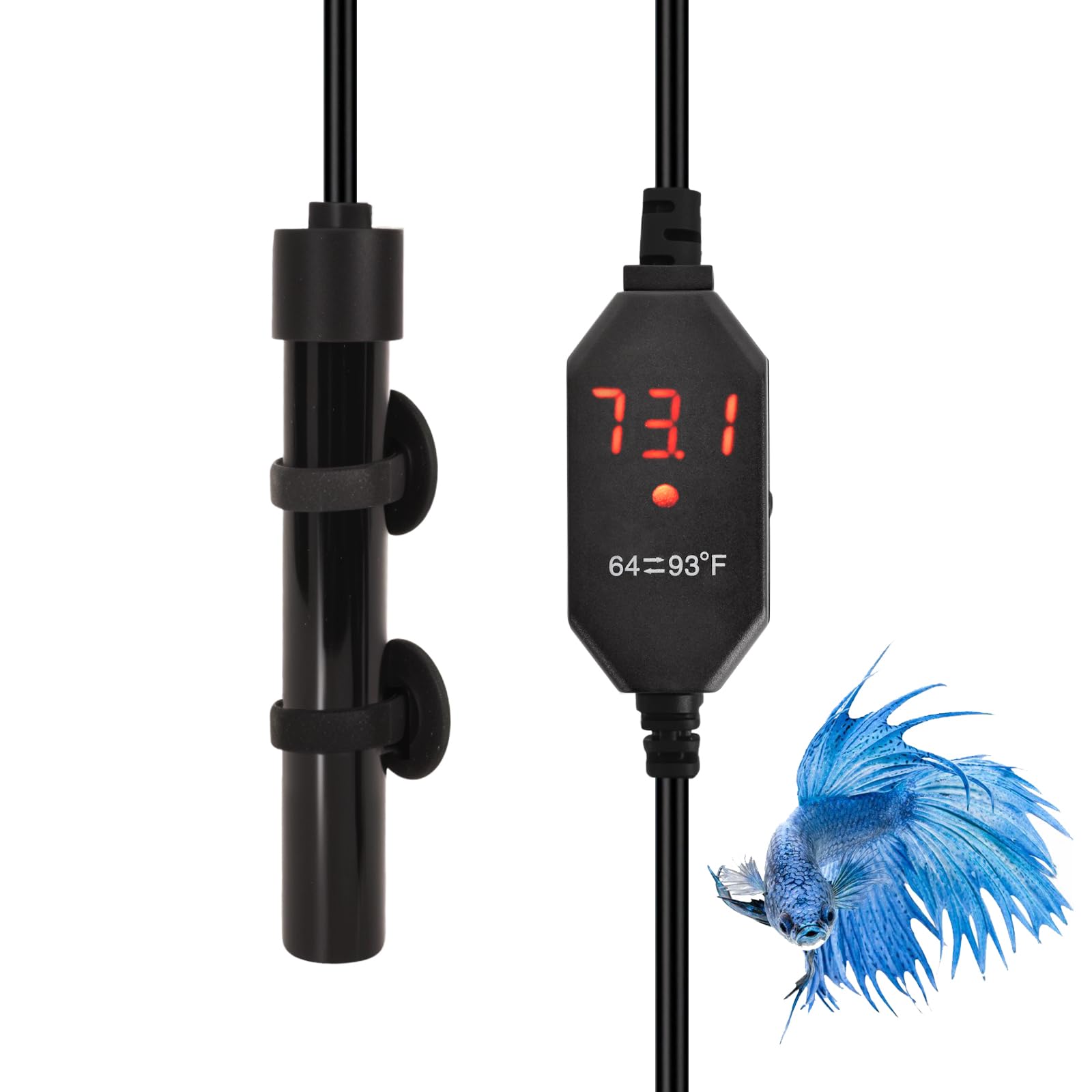 YOFOTHS vue avant du chauffe-eau compact montrant design et port USB pour gain de place