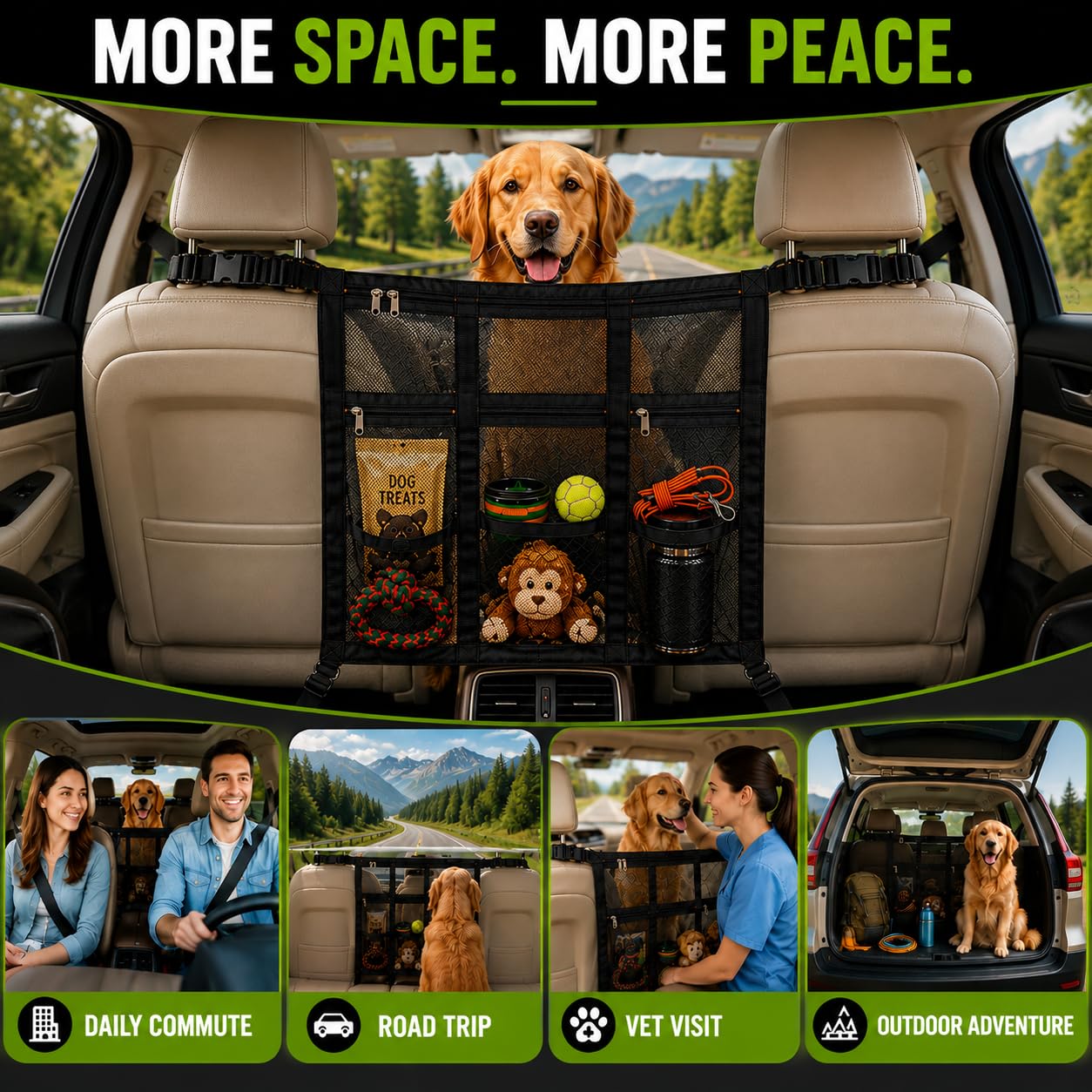 Yoiilifee barrière en usage avec chien arrière confortable et bien ventilé