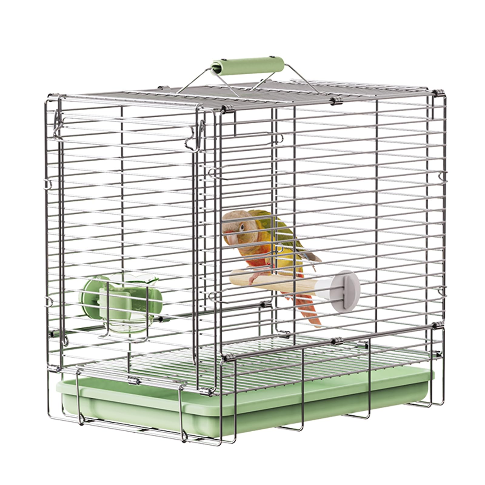 YOOSO WING vue avant de la cage verte montrant sécurité et design portable
