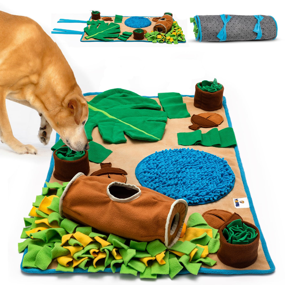 YOPSI tapis vue avant montrant zones de jeu et bénéfice stimulation