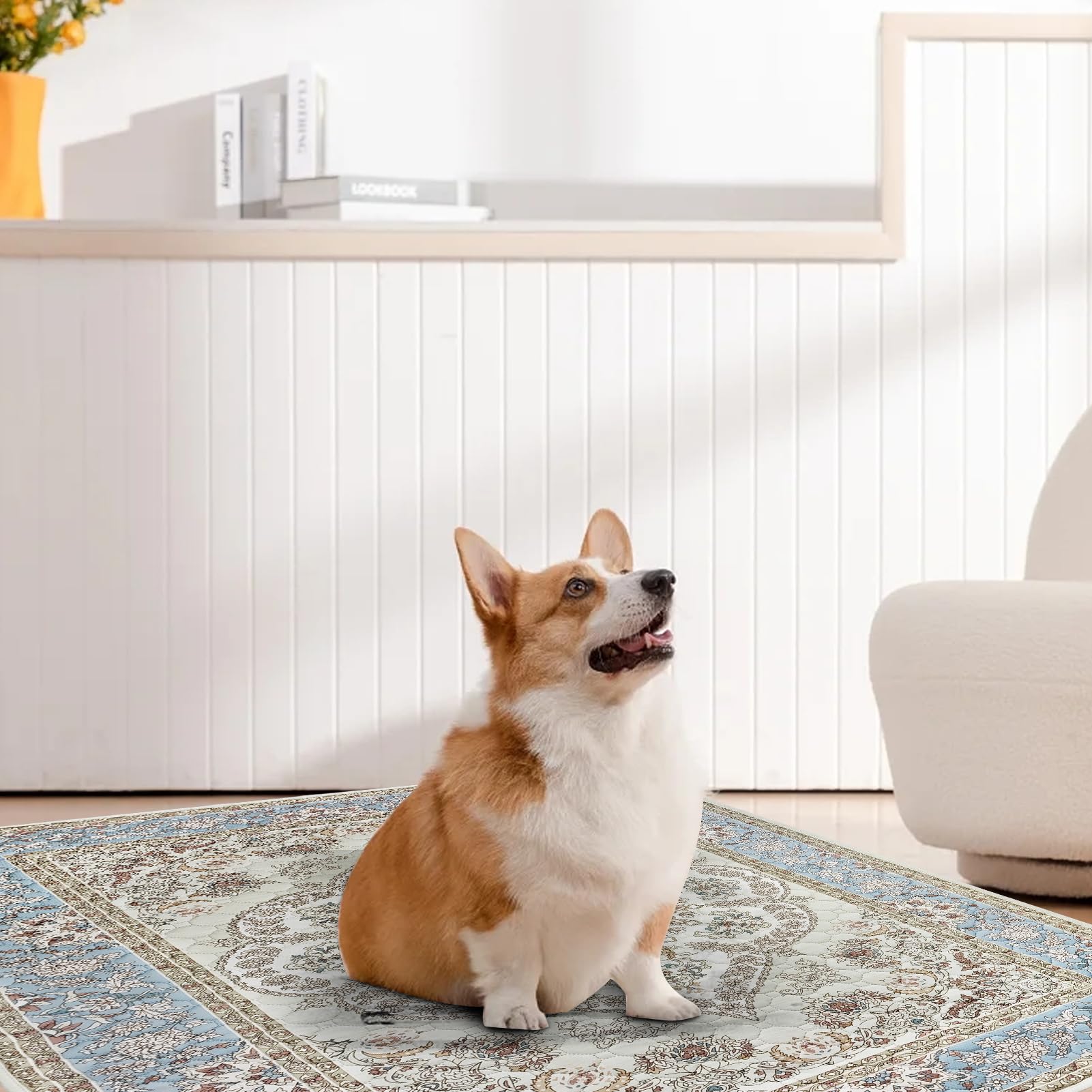 YOSEPATI tapis posé dans un salon boho, esthétique et fonctionnel pour intérieur